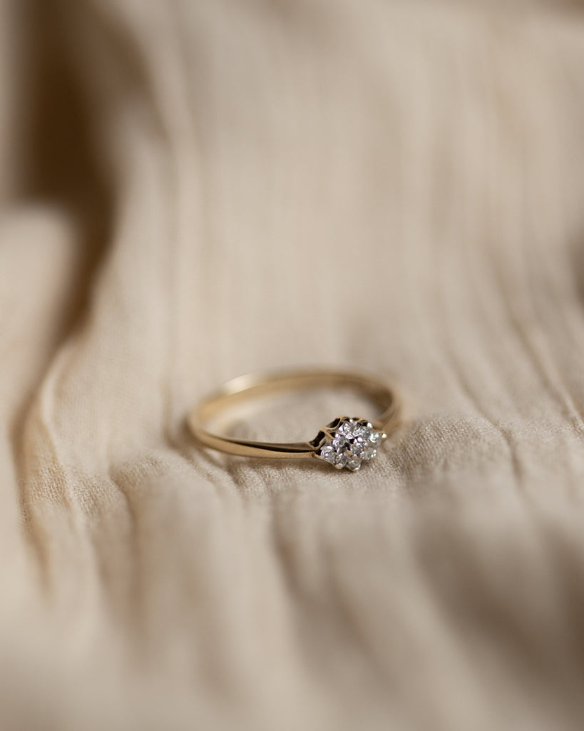 Felicity Vintage 9ct Gold Diamond Cluster Ring
