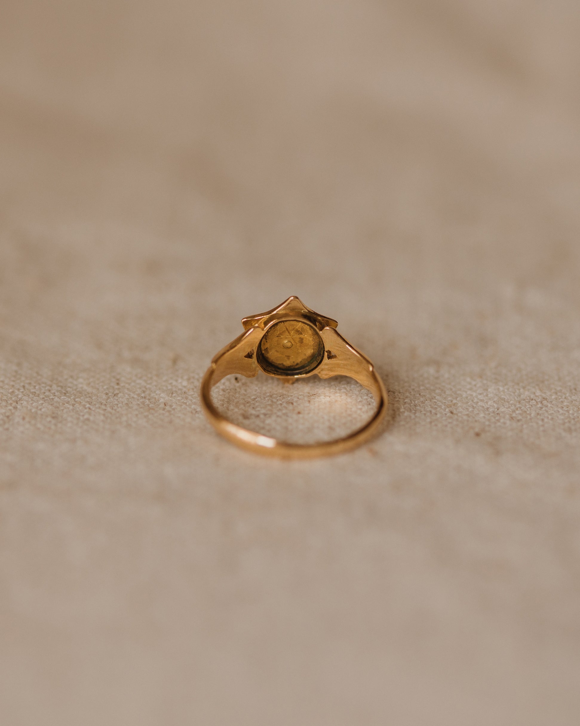 Margot 1864 Victorian 18ct Gold Enamel, Pearl & Diamond Star Ring