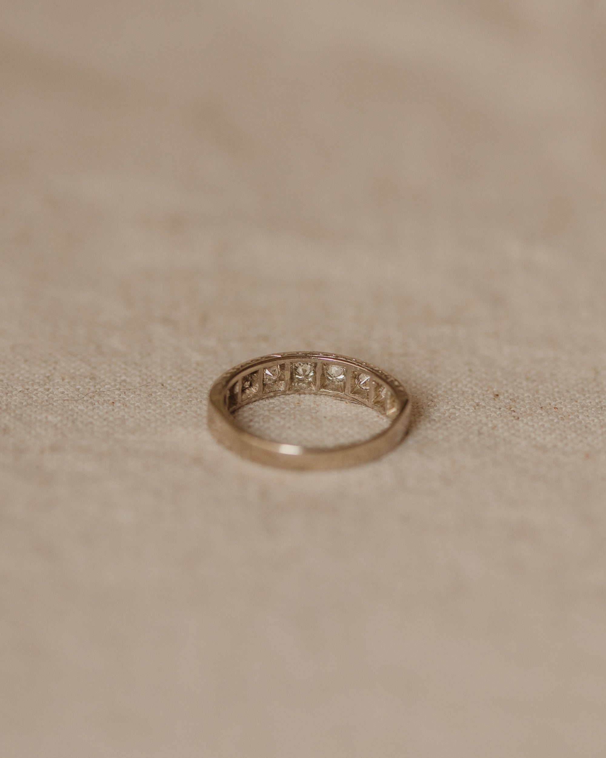 Odessa Vintage 18ct White Gold Diamond Half Eternity Ring