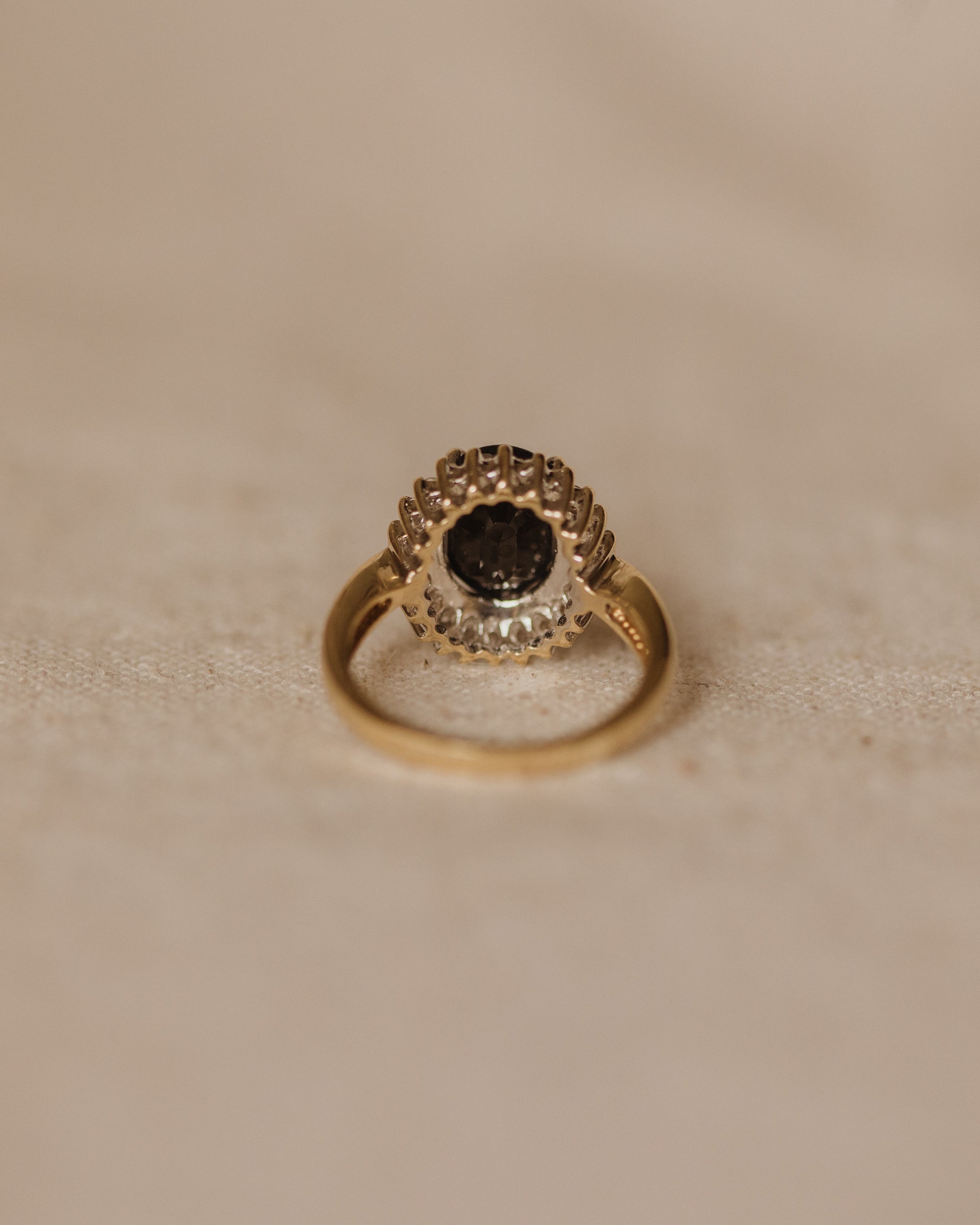 Rosina Vintage 9ct Gold Sapphire & Diamond Cluster Ring
