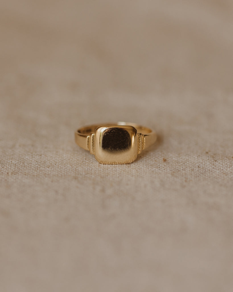 Celine 1937 9ct Gold Square Signet Ring