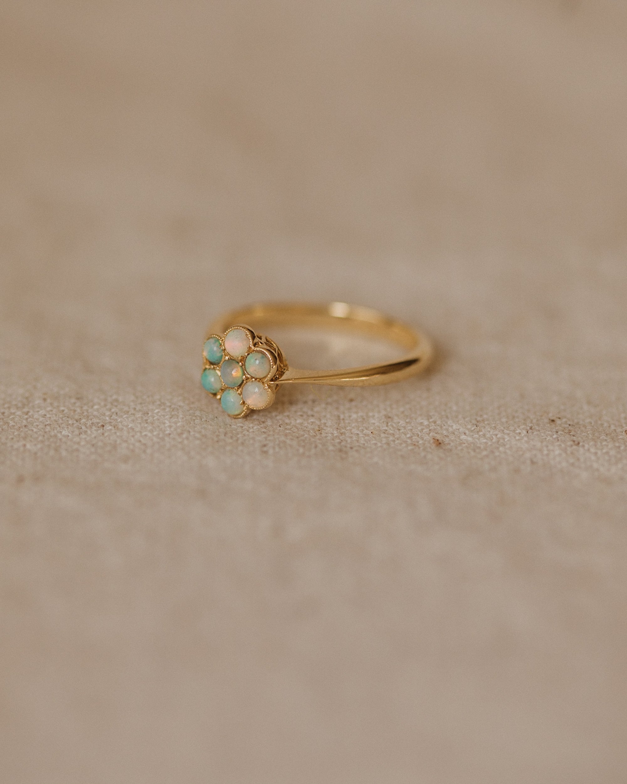 Bessie Vintage 18ct Gold Opal Cluster Ring