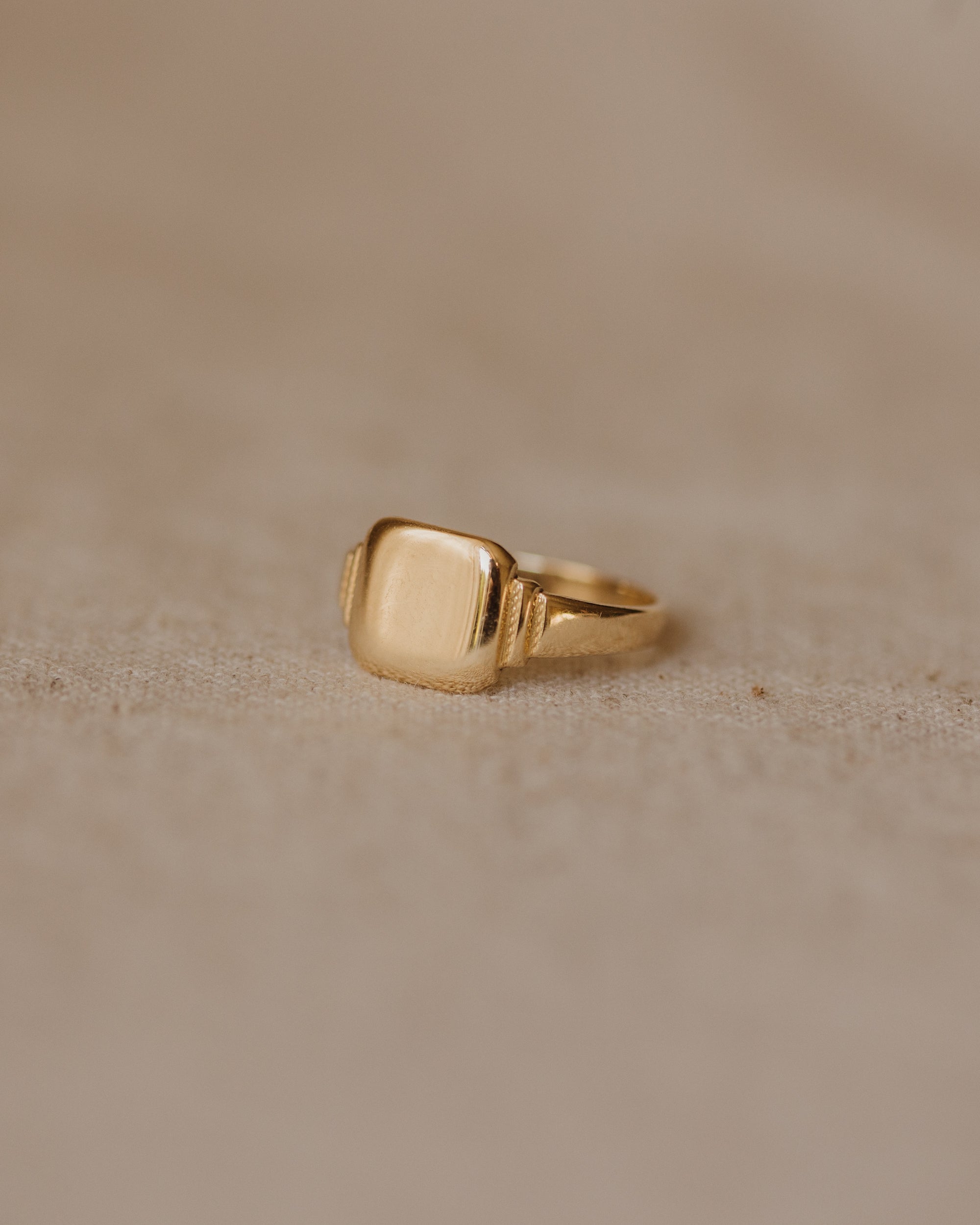 Celine 1937 9ct Gold Square Signet Ring