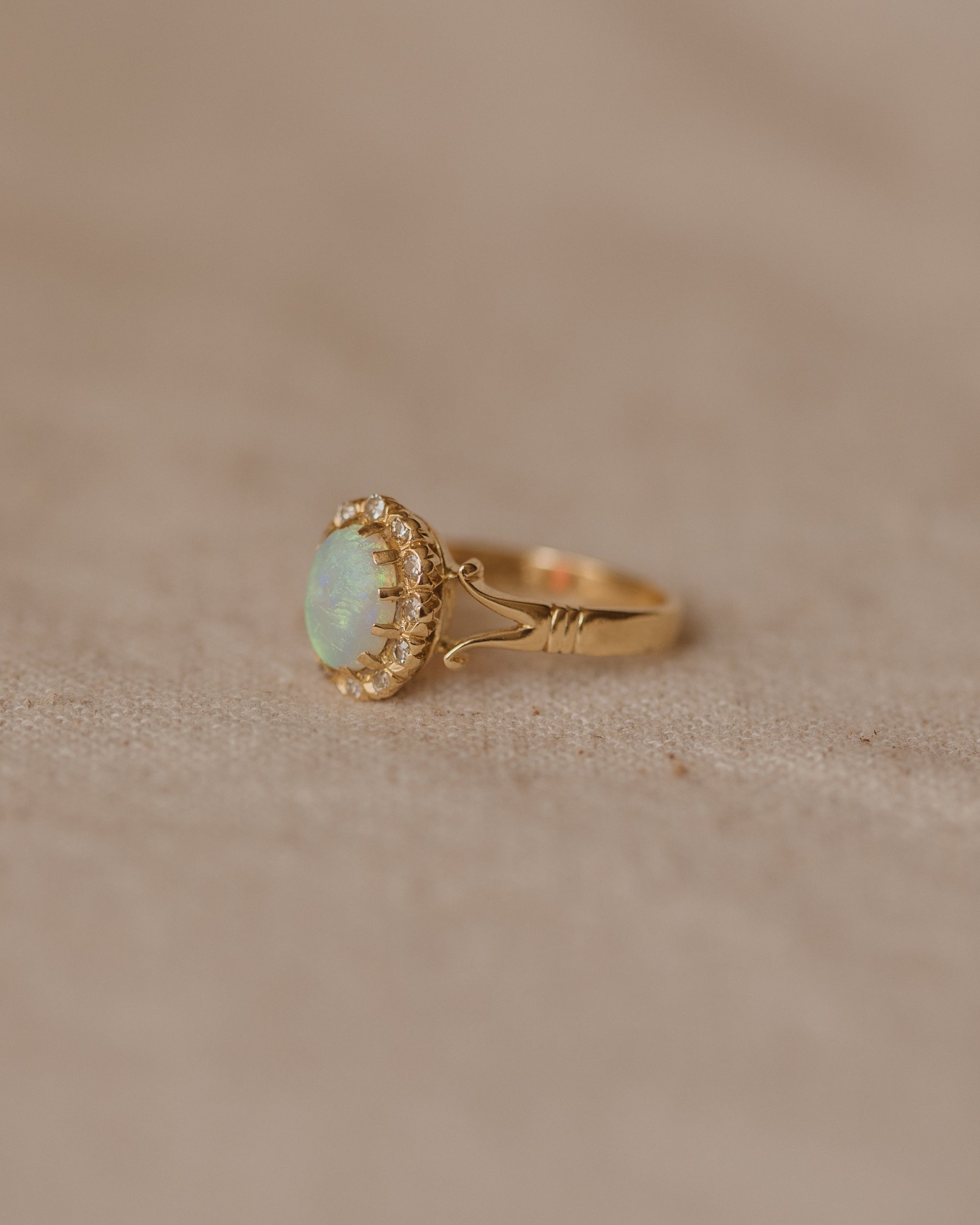 Flora 1979 18ct Gold Opal & Diamond Cluster Ring