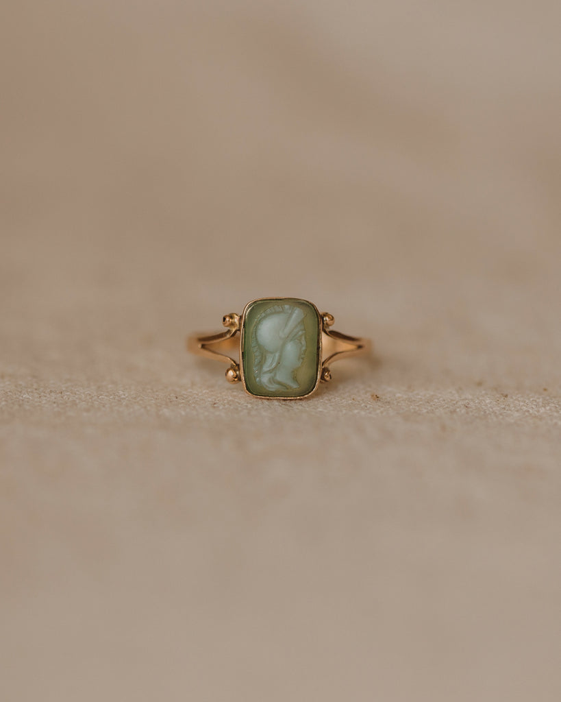 Leah Vintage 9ct Gold Chalcedony Cameo Ring