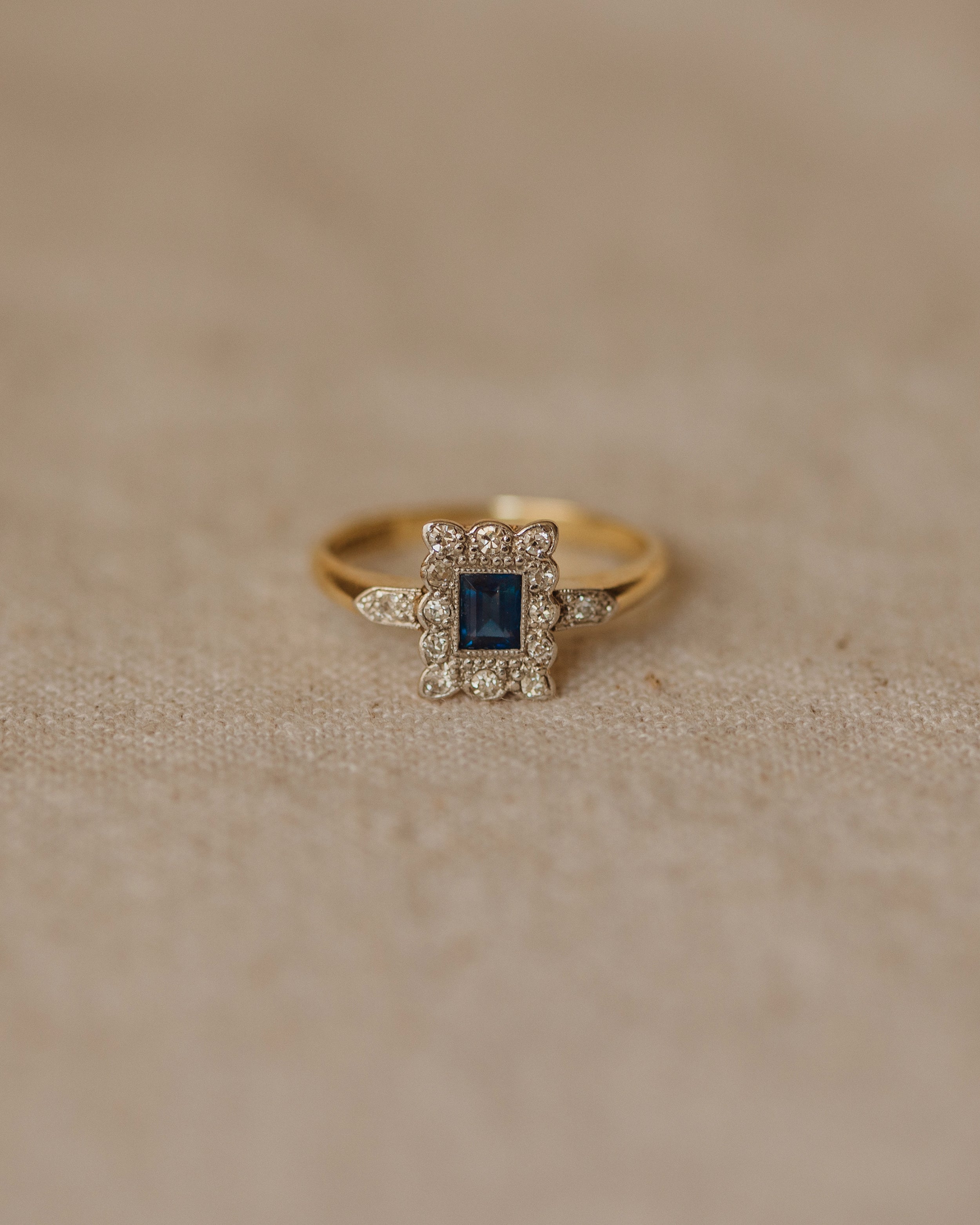 Eleanore Antique 18ct Gold Art Deco Sapphire & Diamond Ring