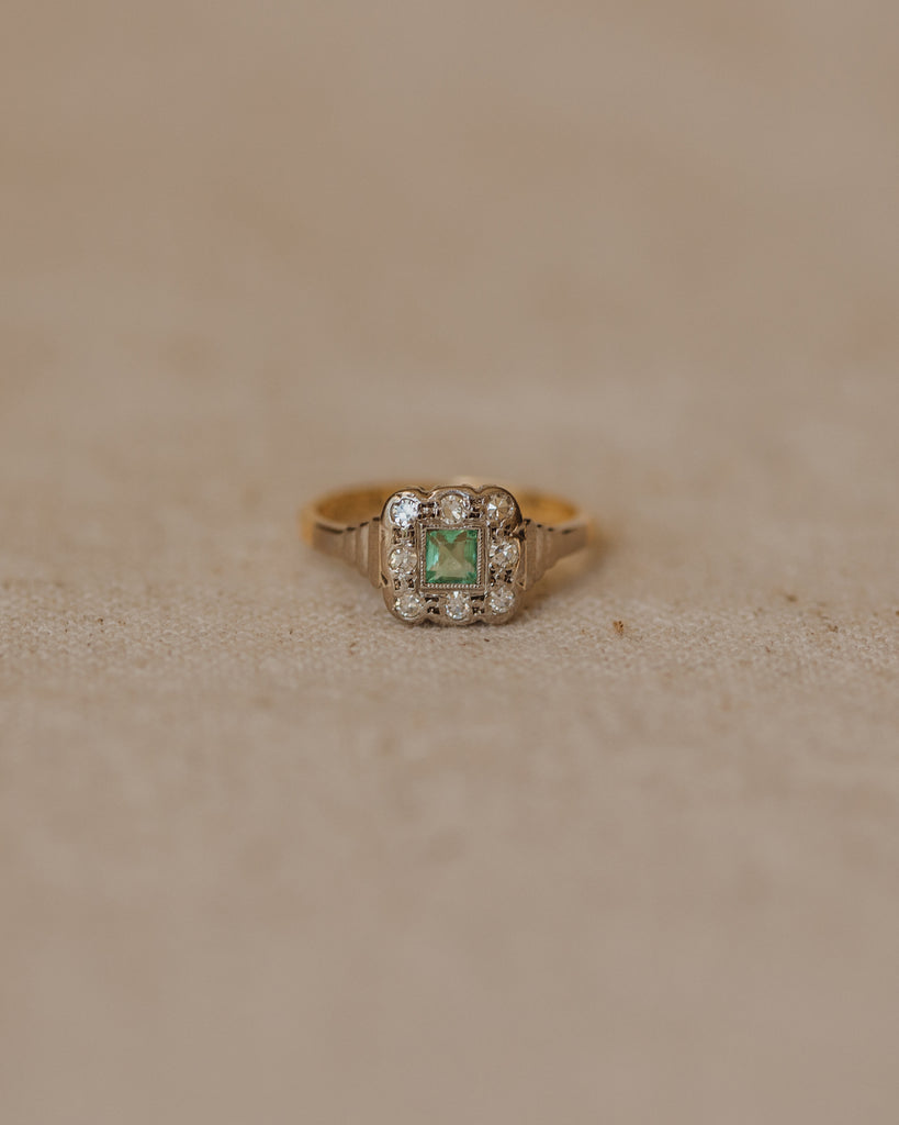 Johanna 1962 18ct Gold Emerald & Diamond Ring