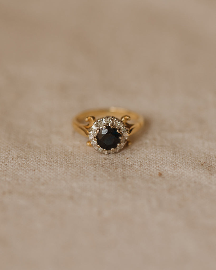 Della 1971 18ct Gold Sapphire & Diamond Cluster Ring