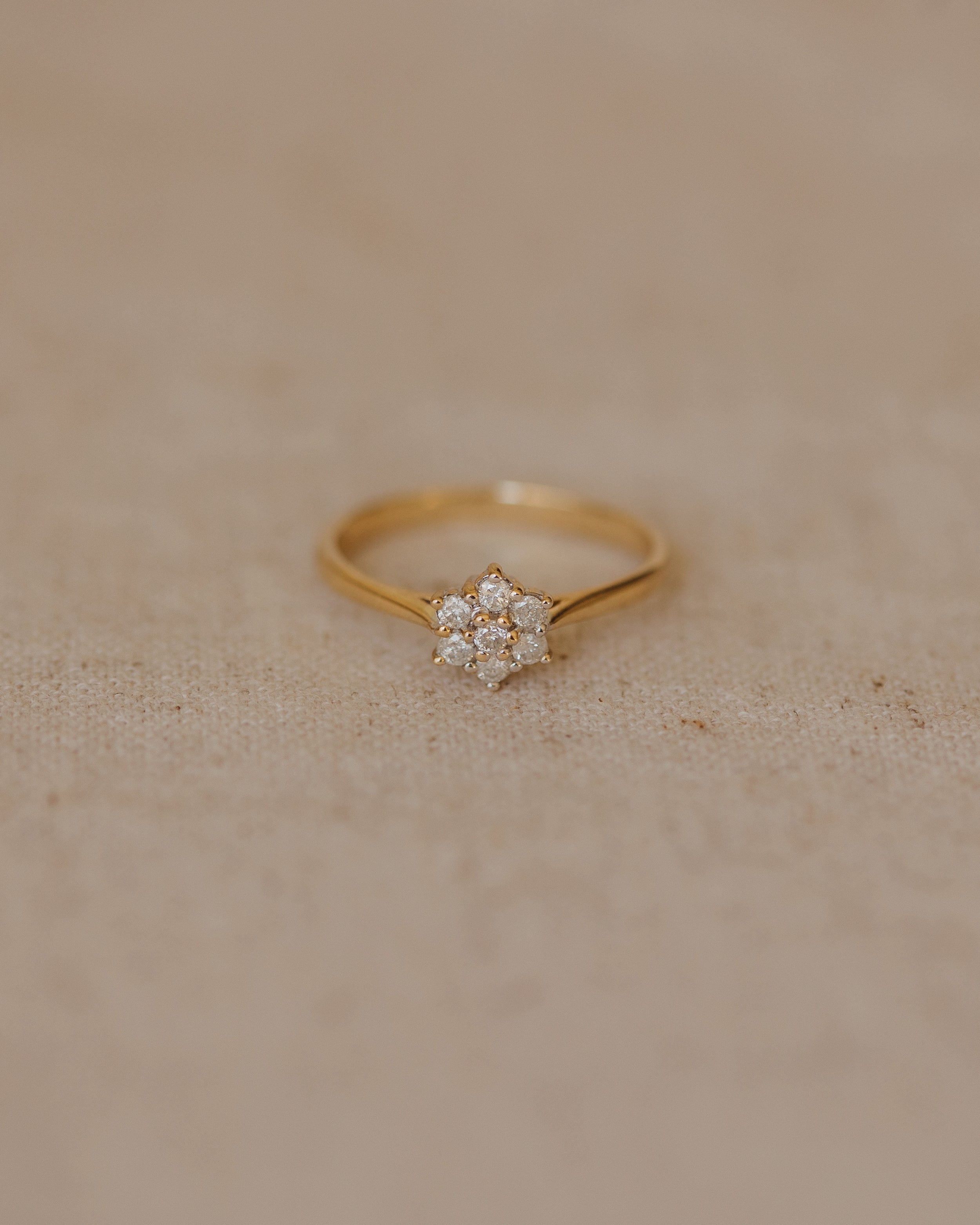 Helene Vintage 9ct Gold Diamond Cluster Ring