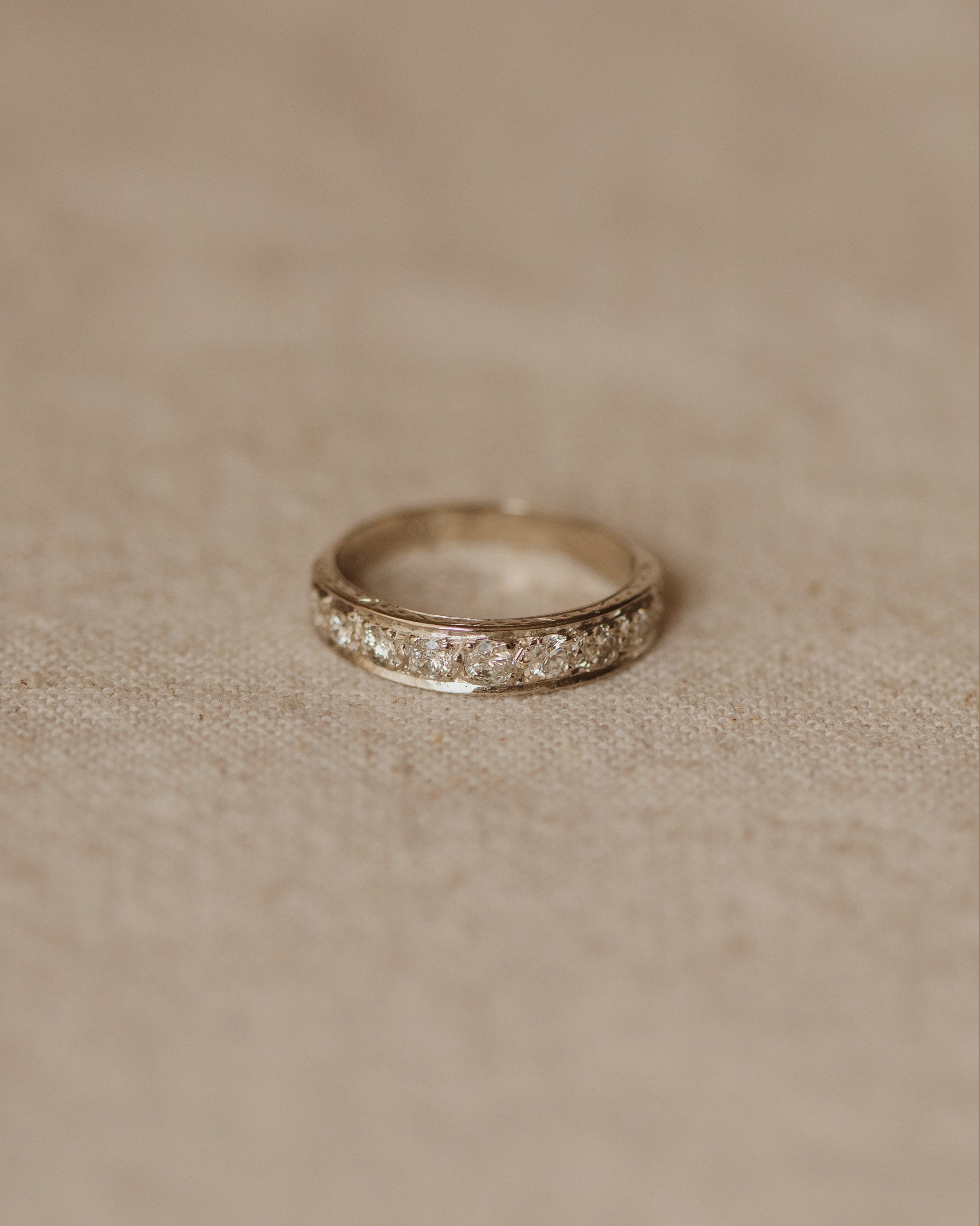 Odessa Vintage 18ct White Gold Diamond Half Eternity Ring