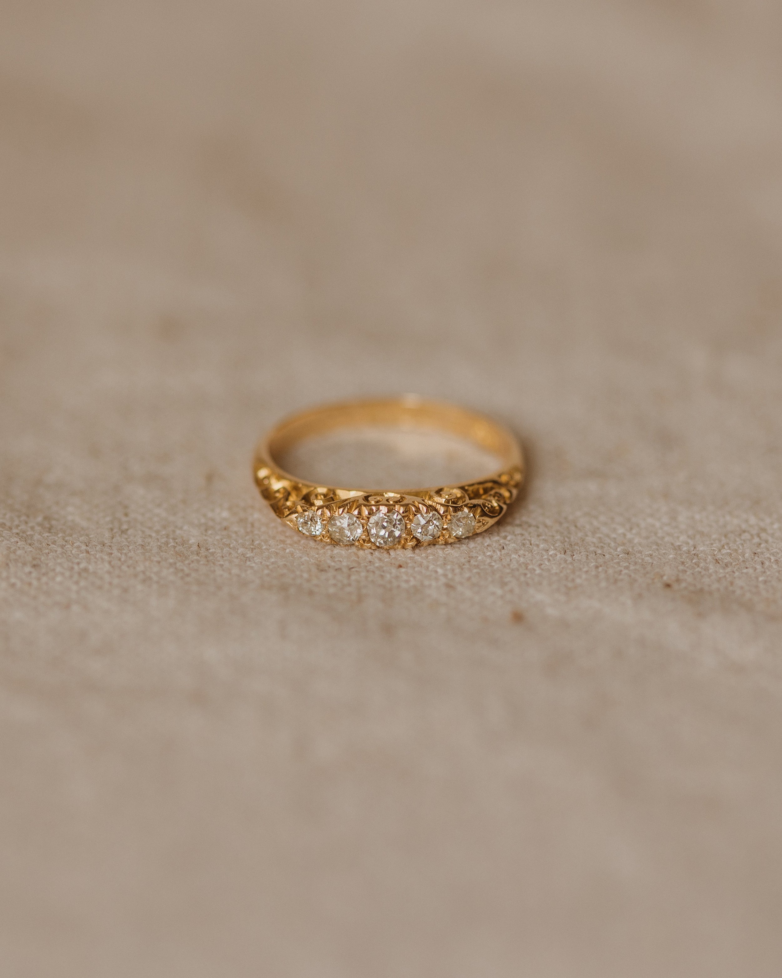 Image of Etta 1910 18ct Gold Five Stone Diamond Ring