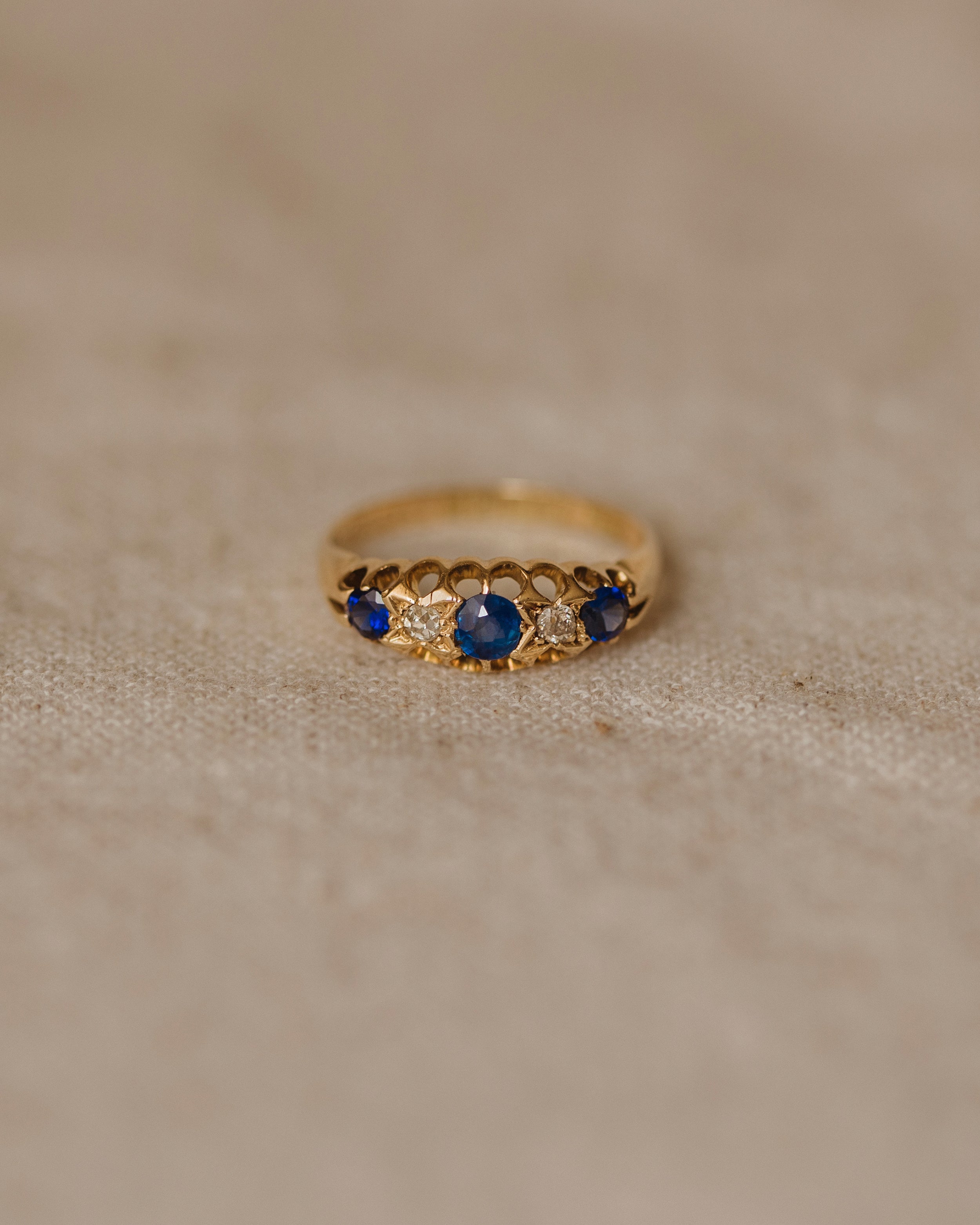 Image of Philomena 1910 18ct Gold Sapphire & Diamond Ring