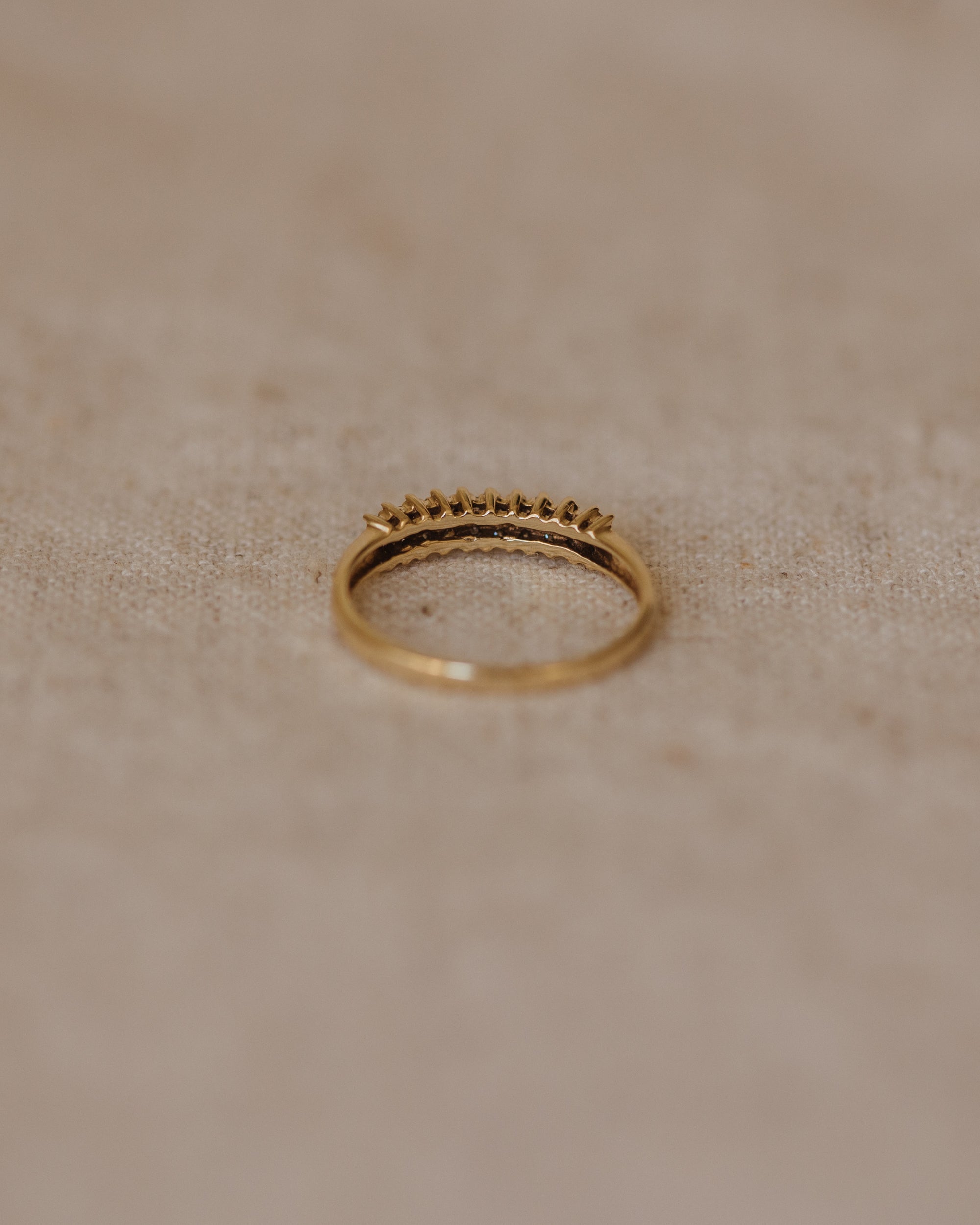 Isla Vintage 9ct Gold Two-Row Diamond Ring