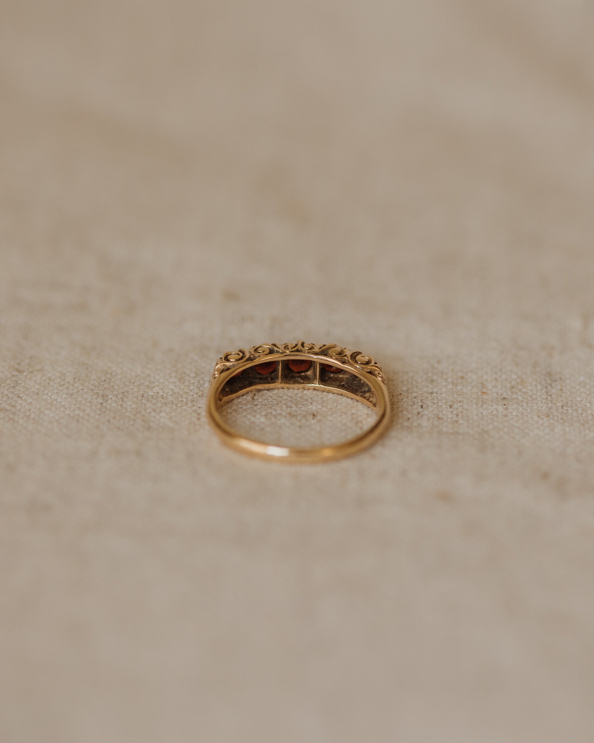 Genevieve Vintage 9ct Gold Garnet Five Stone Ring