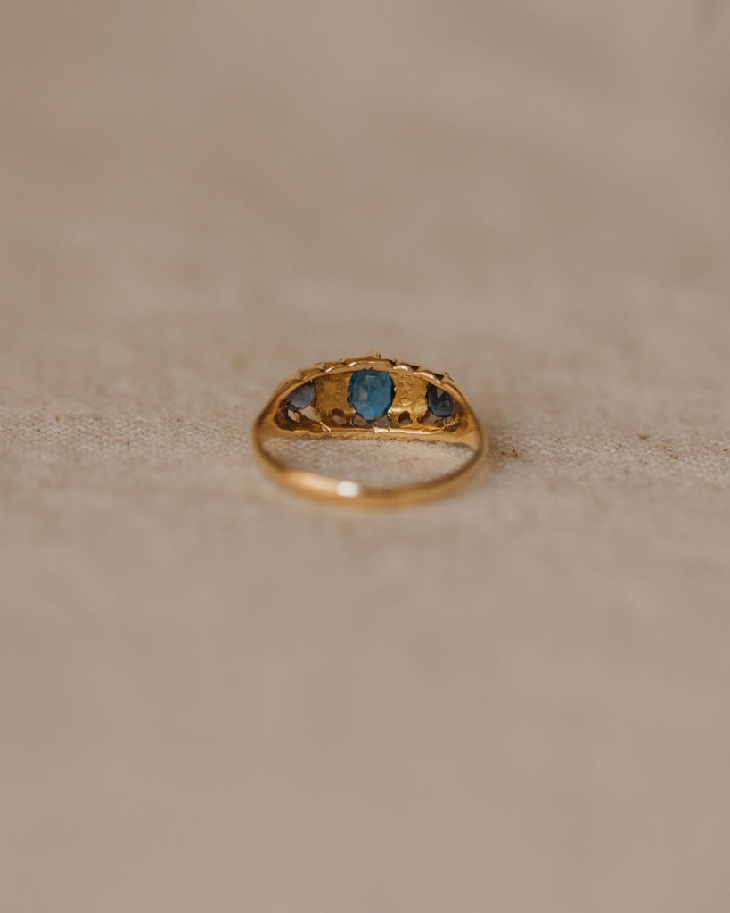 Esther 1919 18ct Gold Paste & Diamond Trilogy Ring