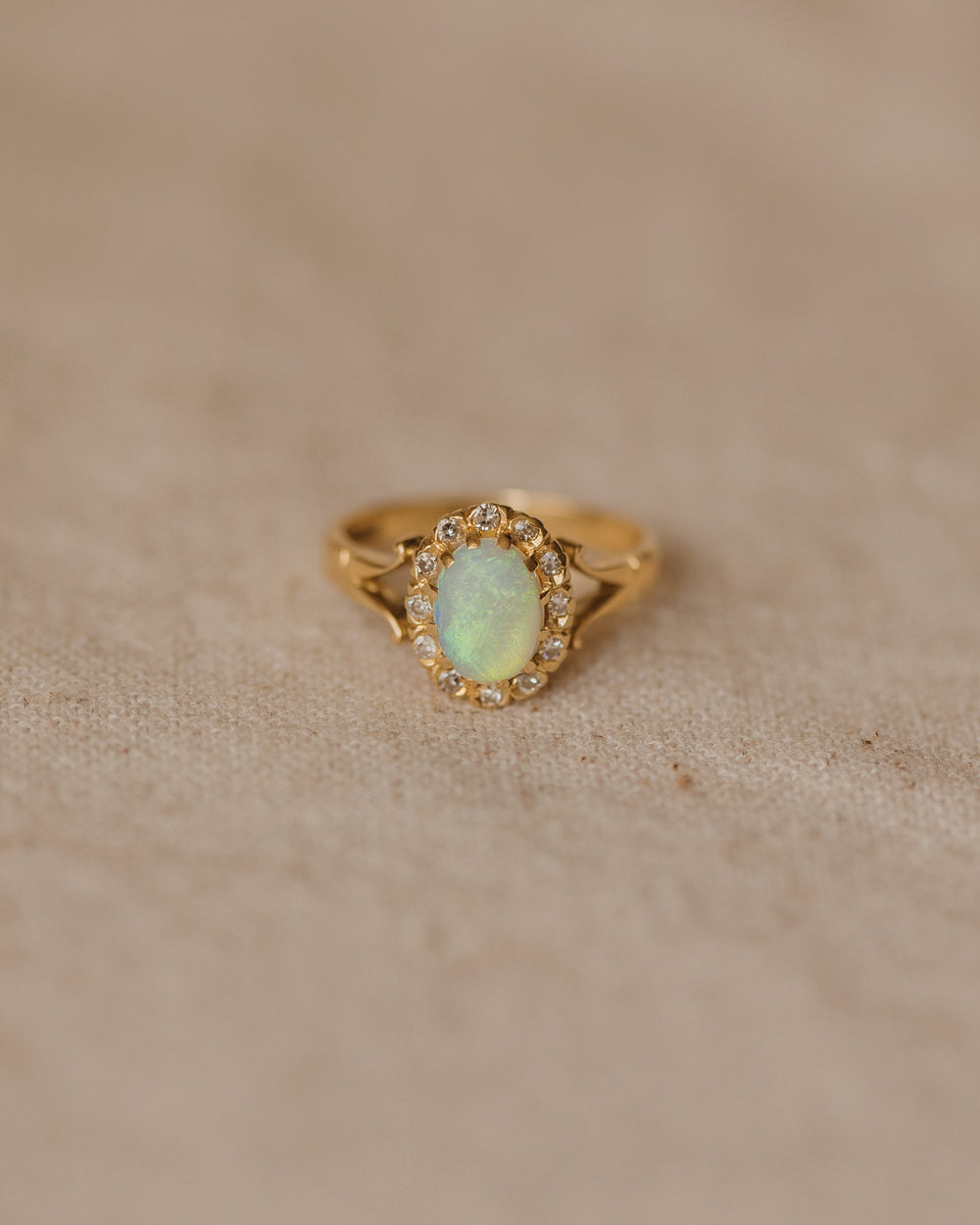 Flora 1979 18ct Gold Opal & Diamond Cluster Ring