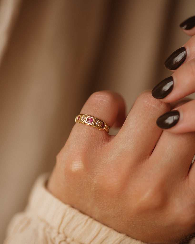 Genevieve Antique 18ct Gold Ruby & Diamond Ring