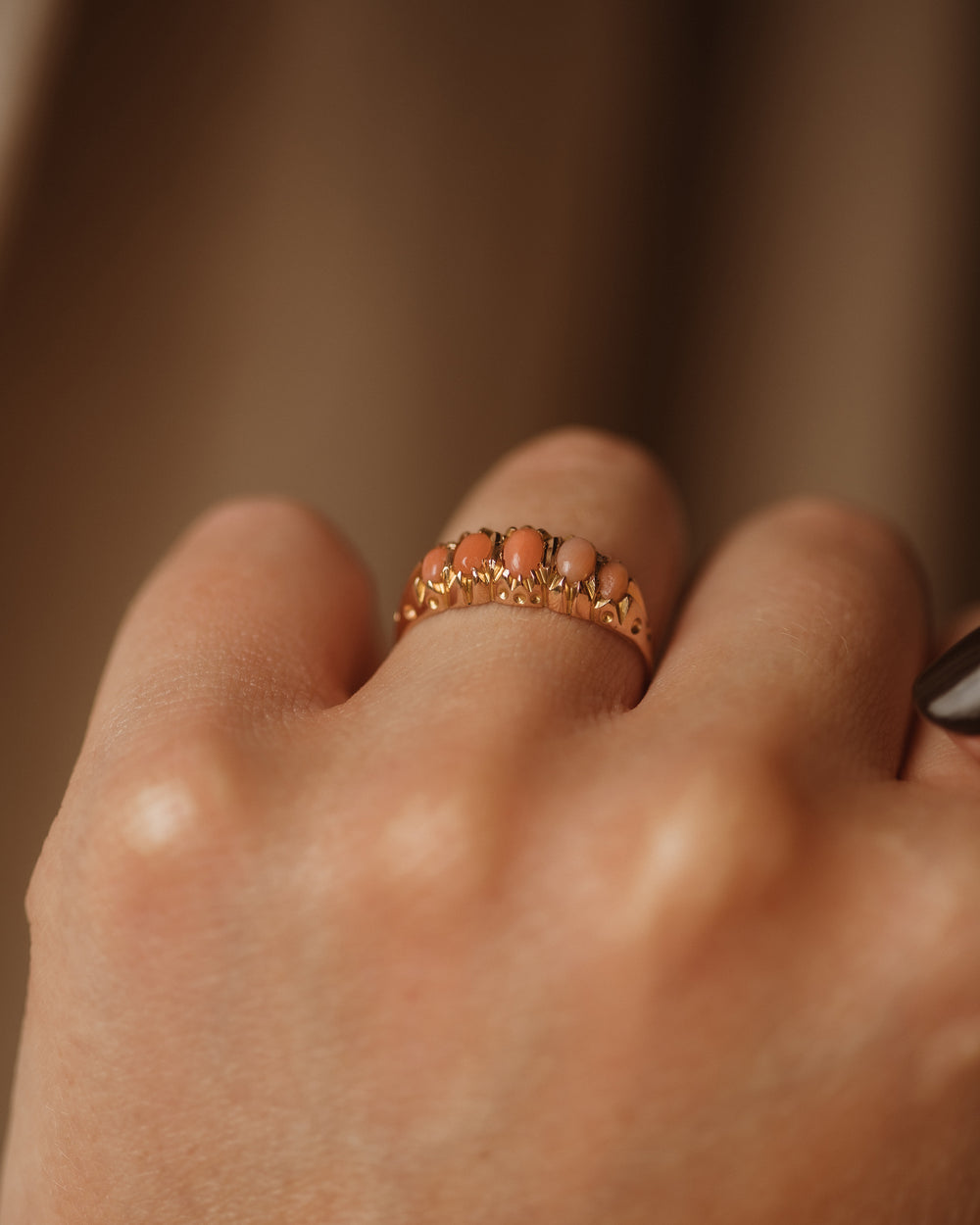 Josie 1893 Victorian 9ct Gold Coral Ring
