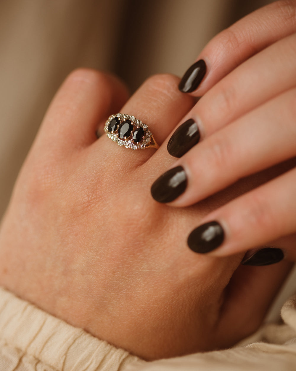 Mathilda Vintage 9ct Gold Sapphire & Diamond Ring