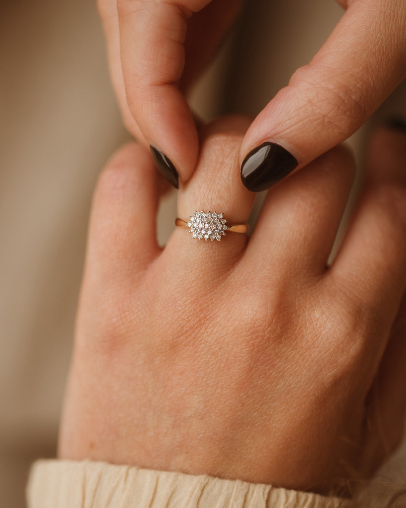 Ida Vintage 9ct Gold Diamond Cluster Ring