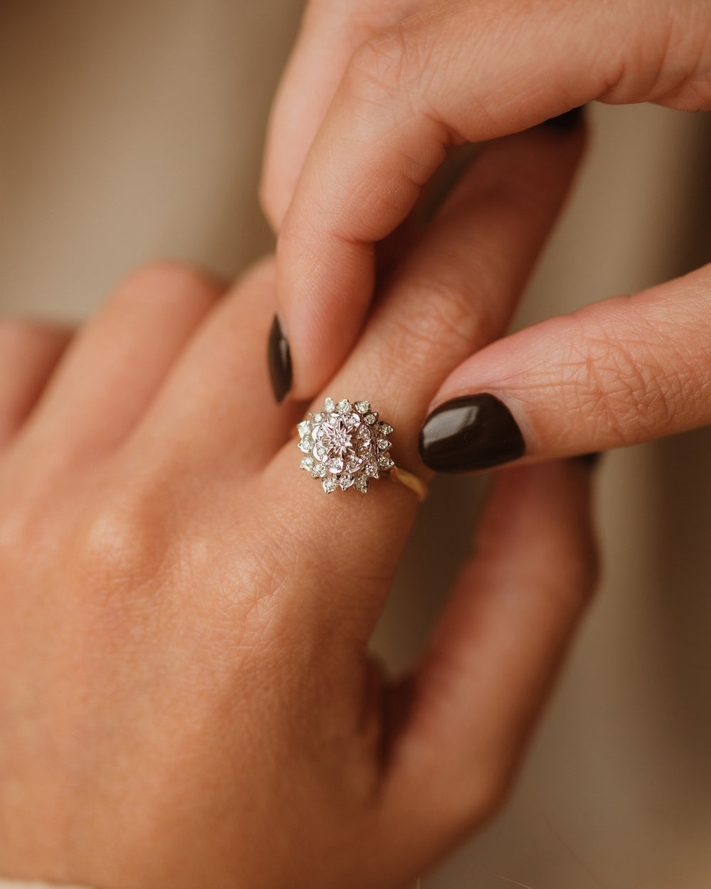 Sylvia 1981 9ct Gold Diamond Cluster Ring