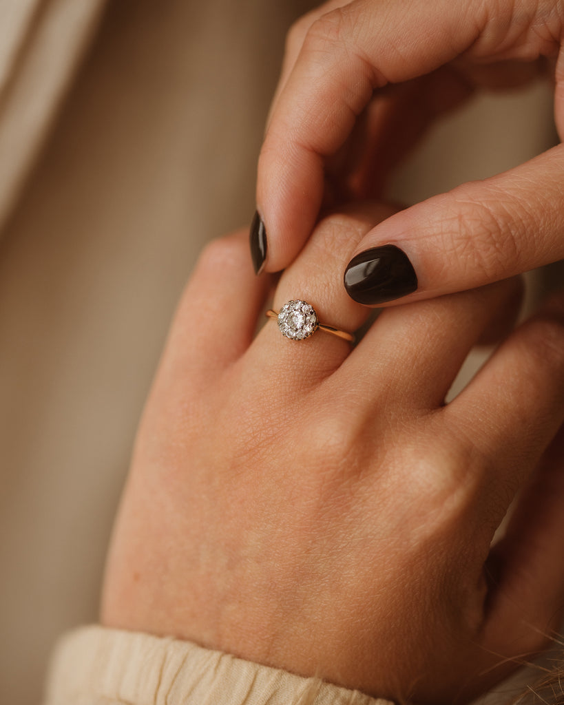 Lillian 1910 18ct Gold Old Cut Diamond Cluster Ring