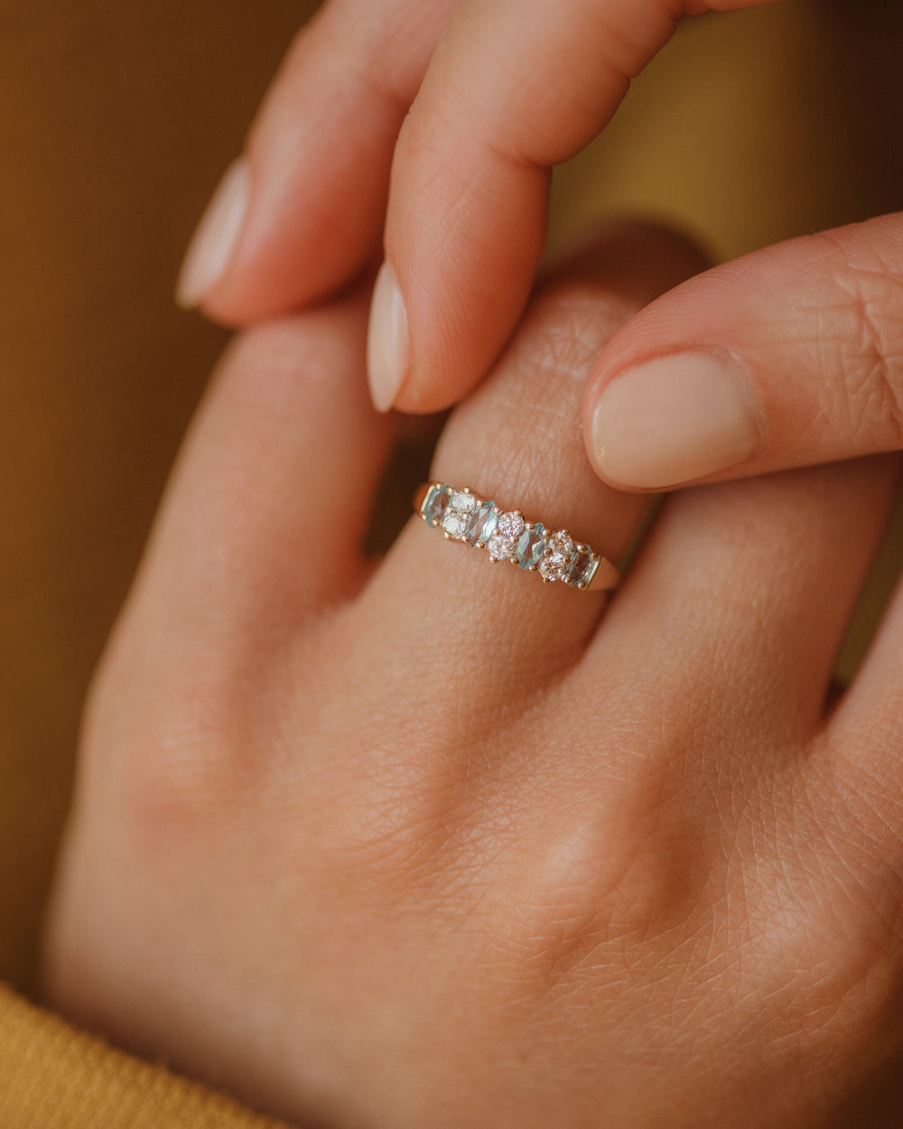 Frances Vintage 9ct Gold Blue Topaz Ring