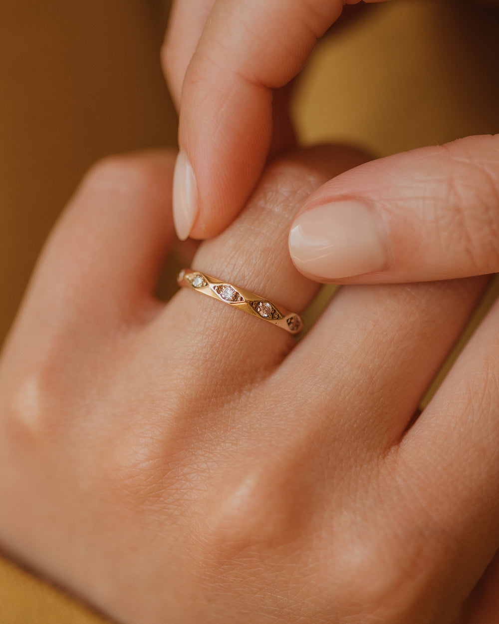 Romilly Vintage 9ct Gold Spinel Eternity Ring