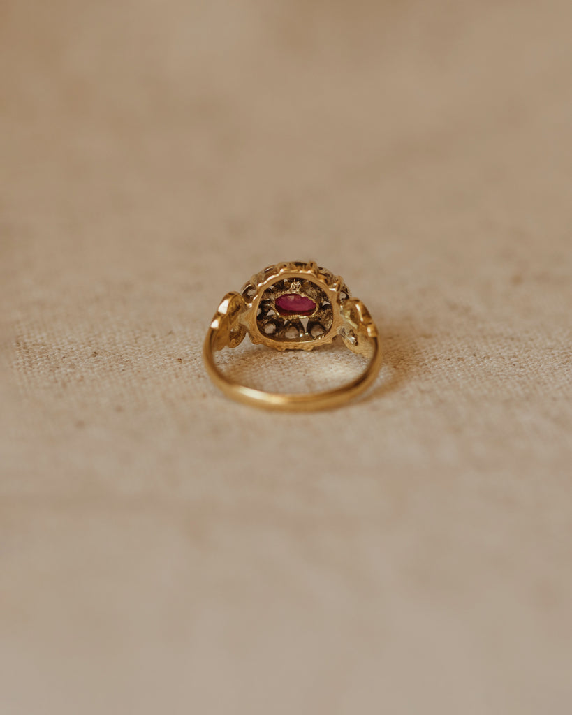 Juniper Antique 18ct Gold Ruby & Diamond Ring
