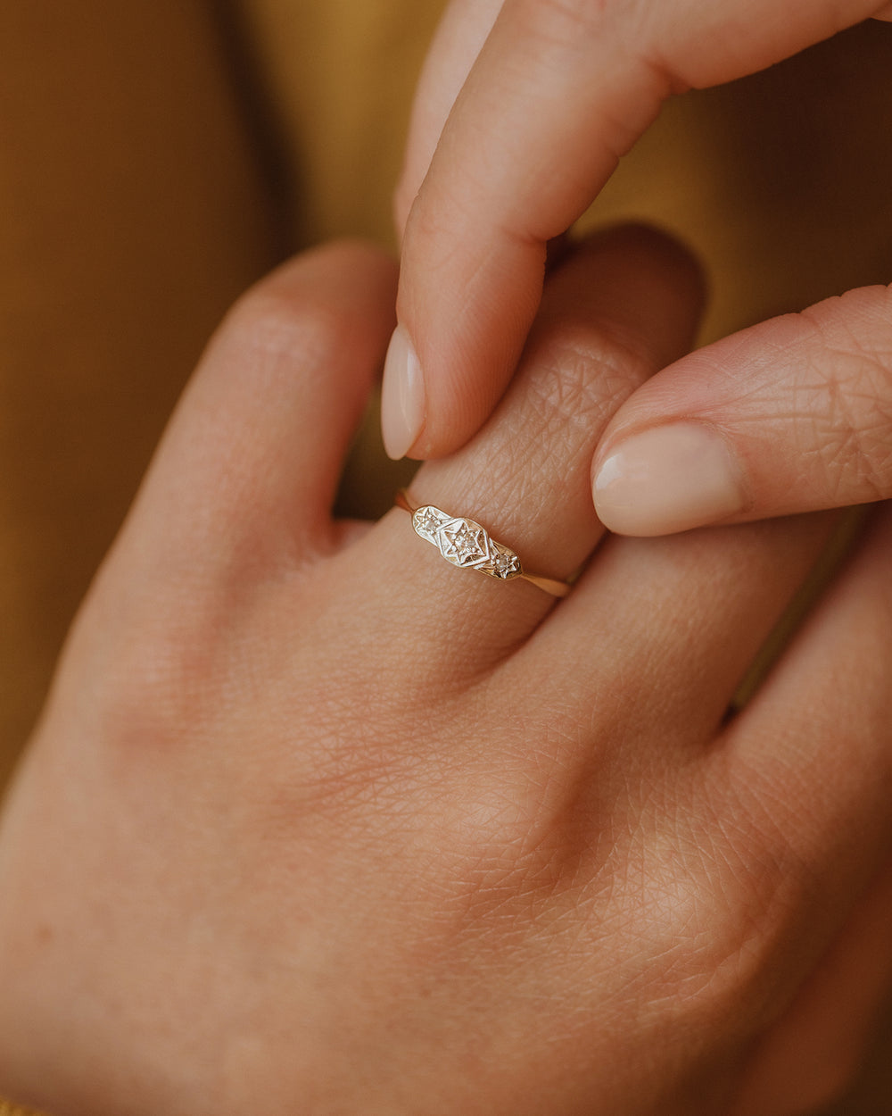 Cicely Antique 18ct Gold Diamond Ring