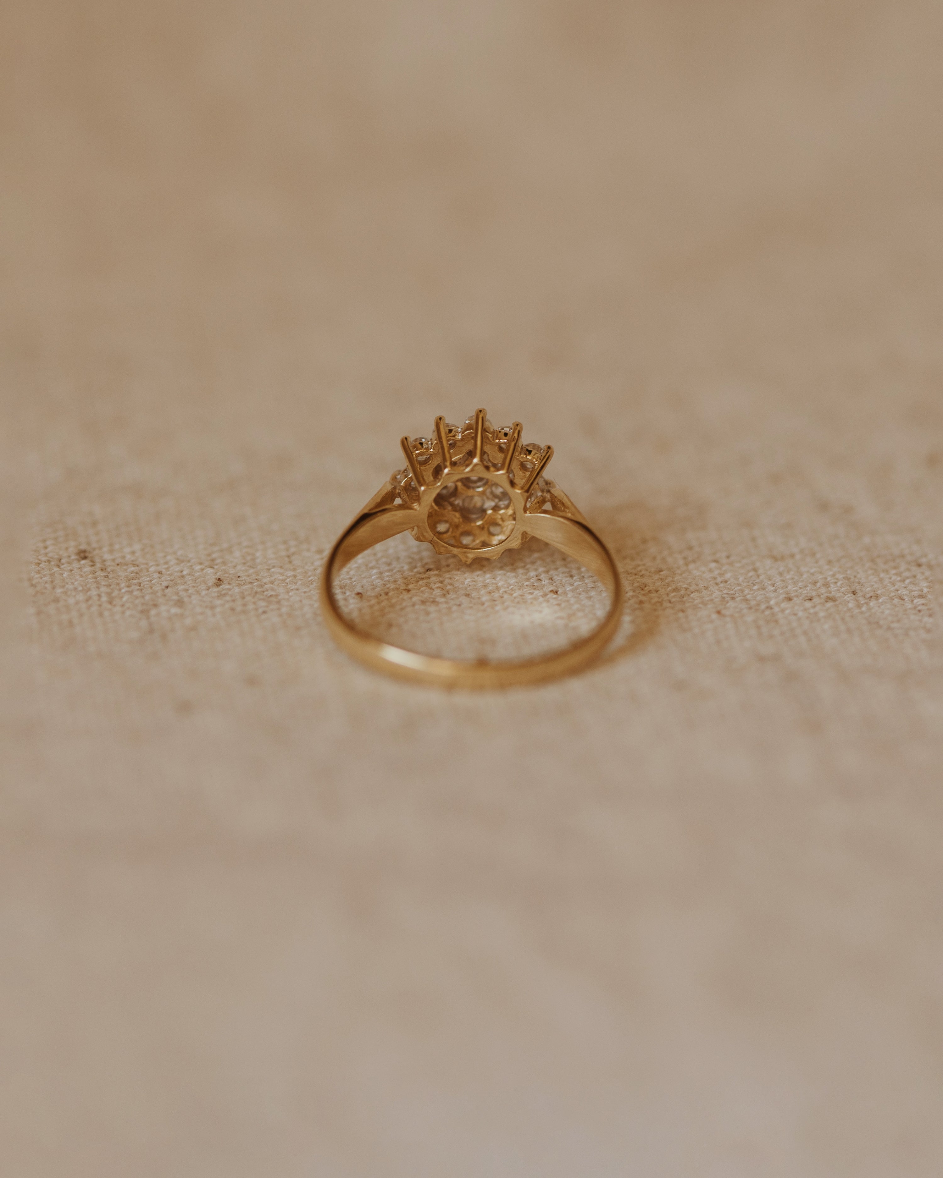 Adela Vintage 9ct Gold CZ Cluster Ring