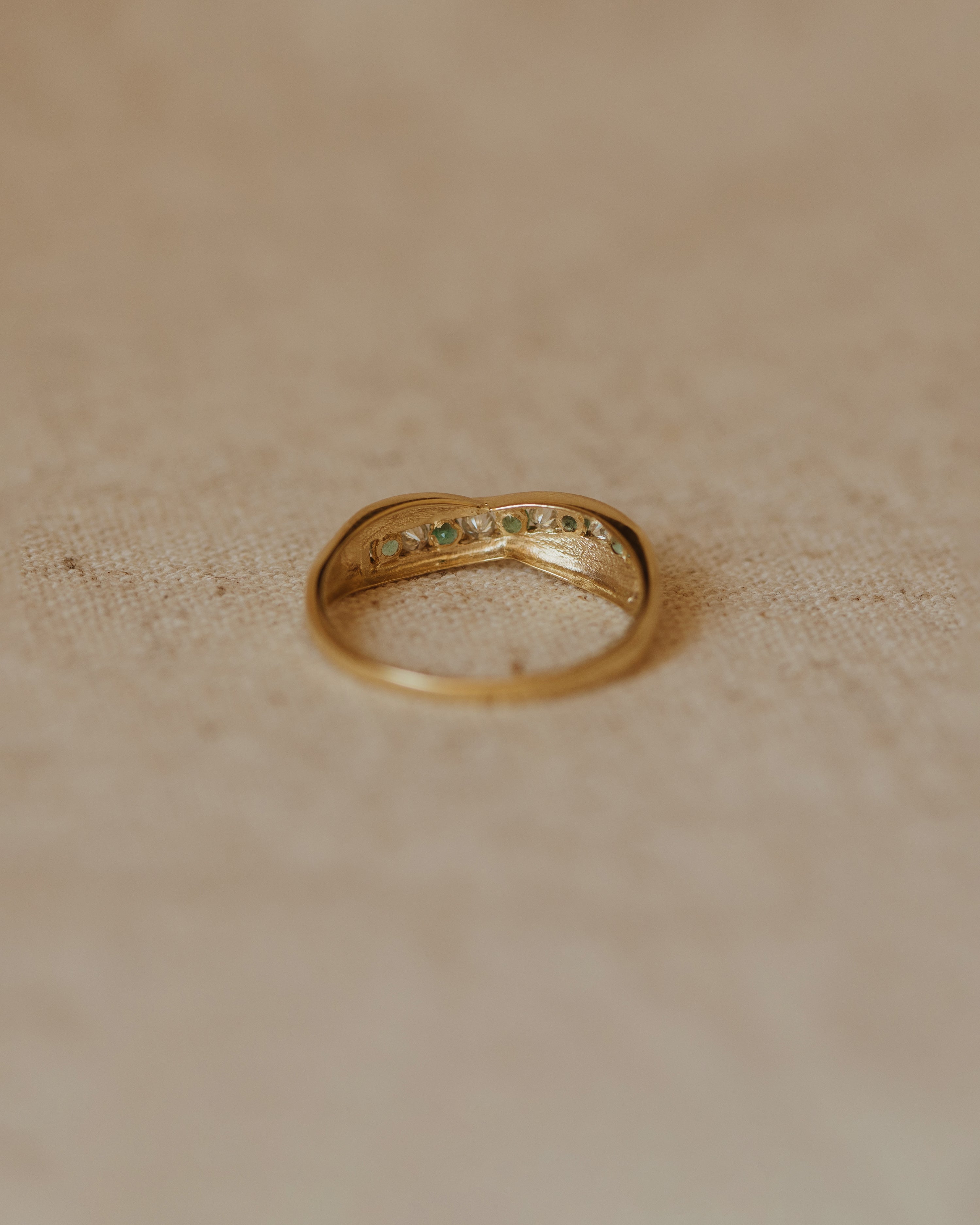 Margery Vintage 9ct Gold Emerald & Diamond Ring