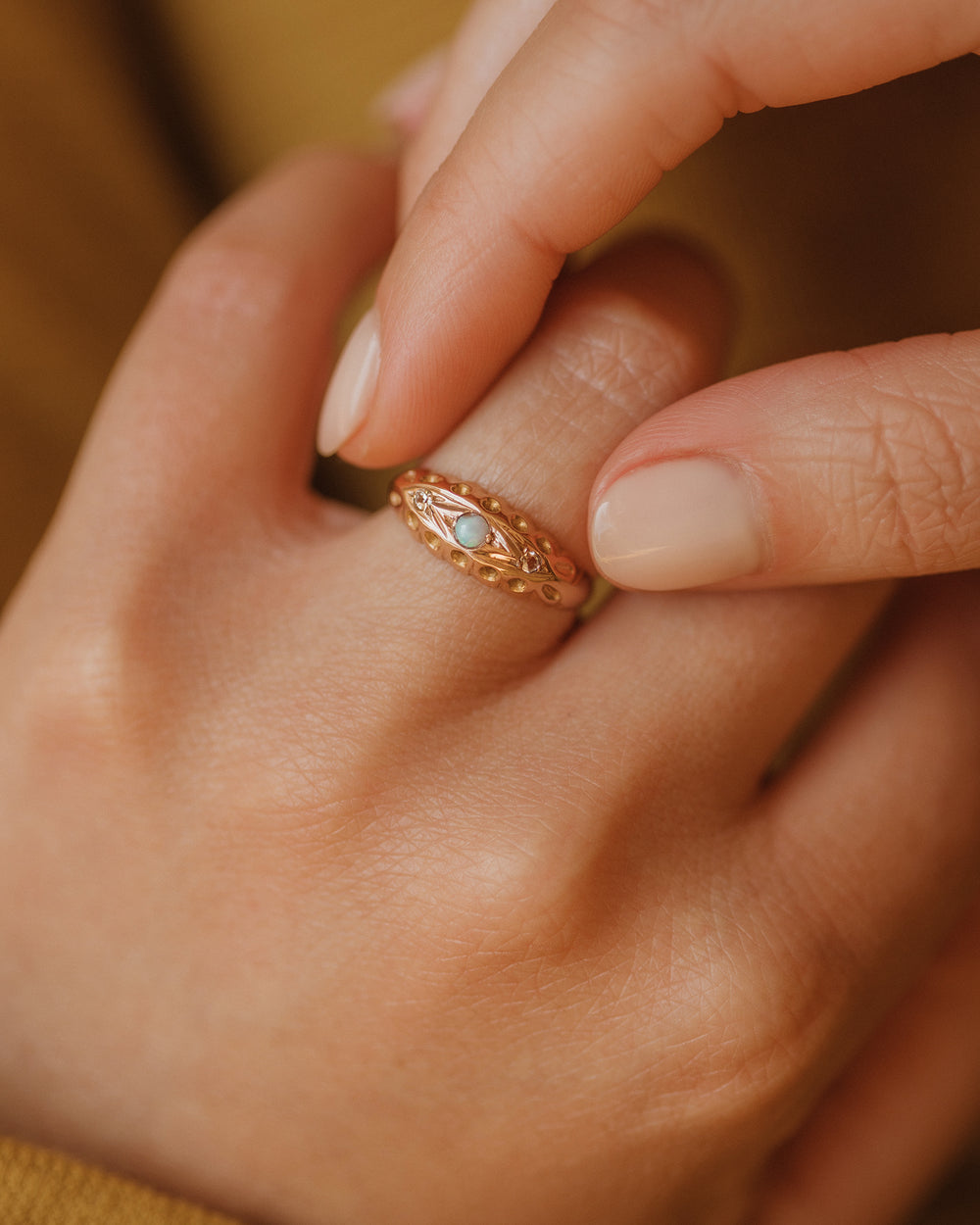 Mabel 1919 9ct Gold Opal Gypsy Ring