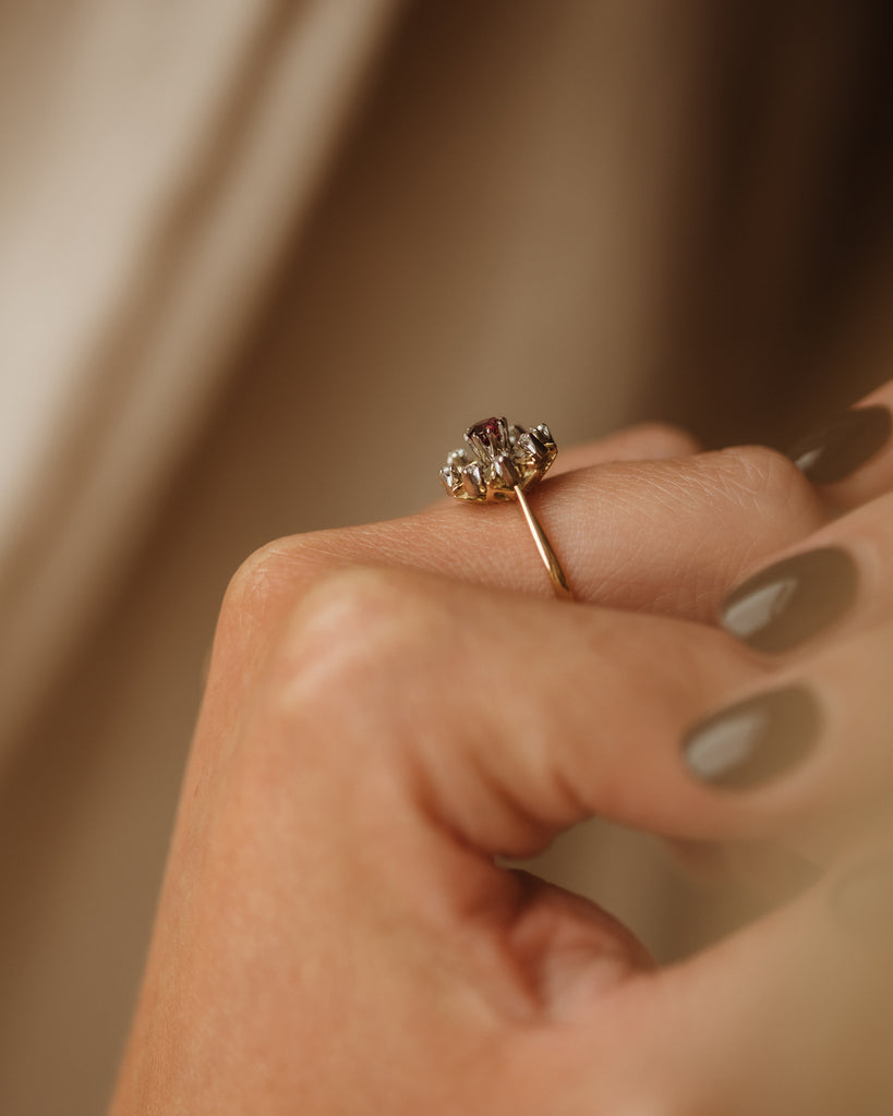 Ottilie 1978 18ct Gold Ruby & Diamond Cluster Ring