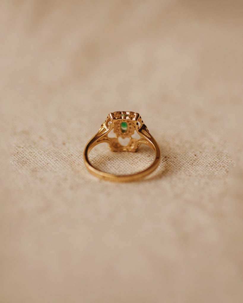 Maud Vintage 14ct Gold Emerald & Diamond Ring
