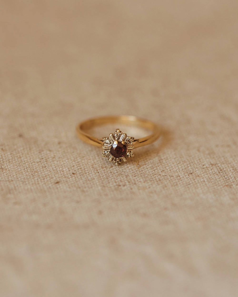 Bonnie Vintage 9ct Gold Amethyst & Diamond Ring