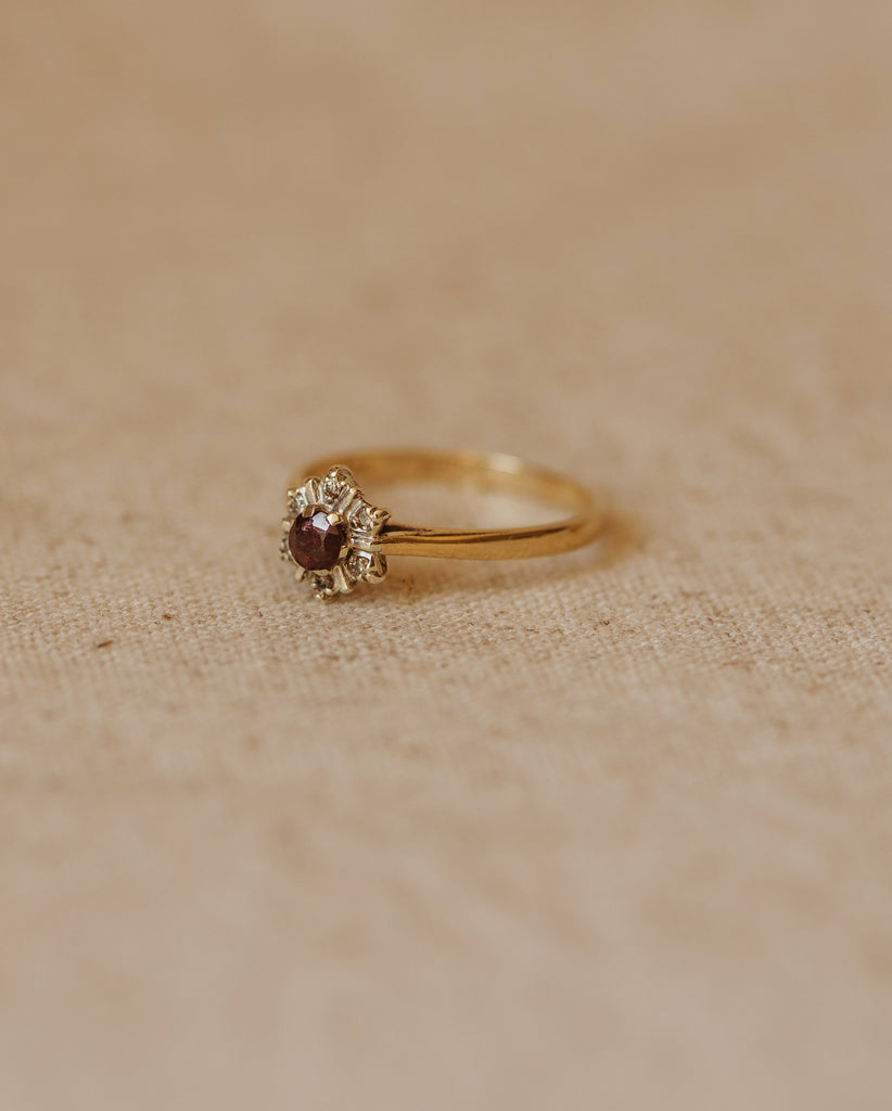 Bonnie Vintage 9ct Gold Amethyst & Diamond Ring
