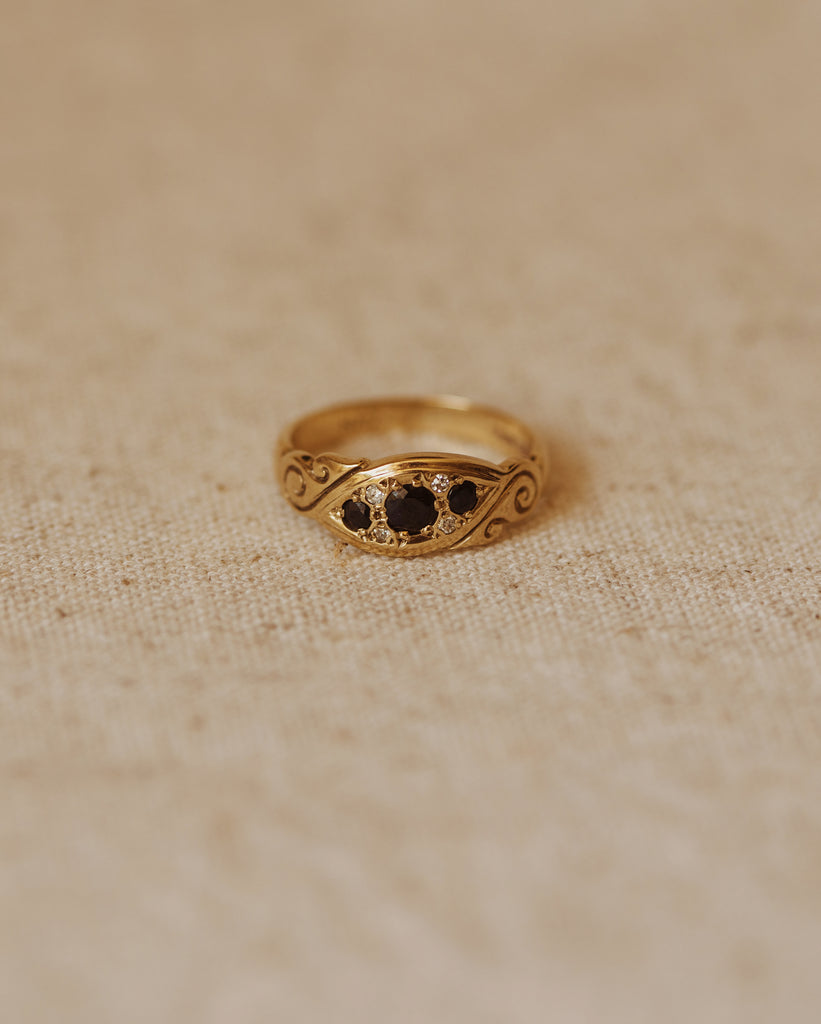 Esther 1983 9ct Gold Sapphire & Diamond Ring