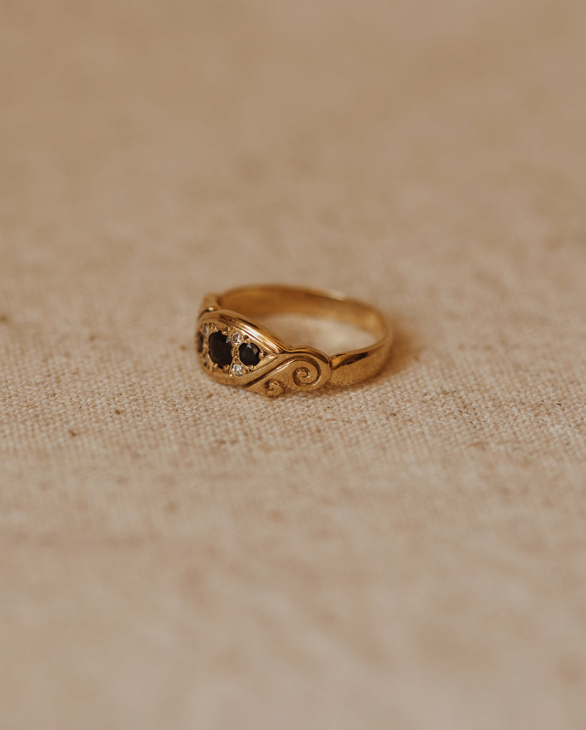 Esther 1983 9ct Gold Sapphire & Diamond Ring