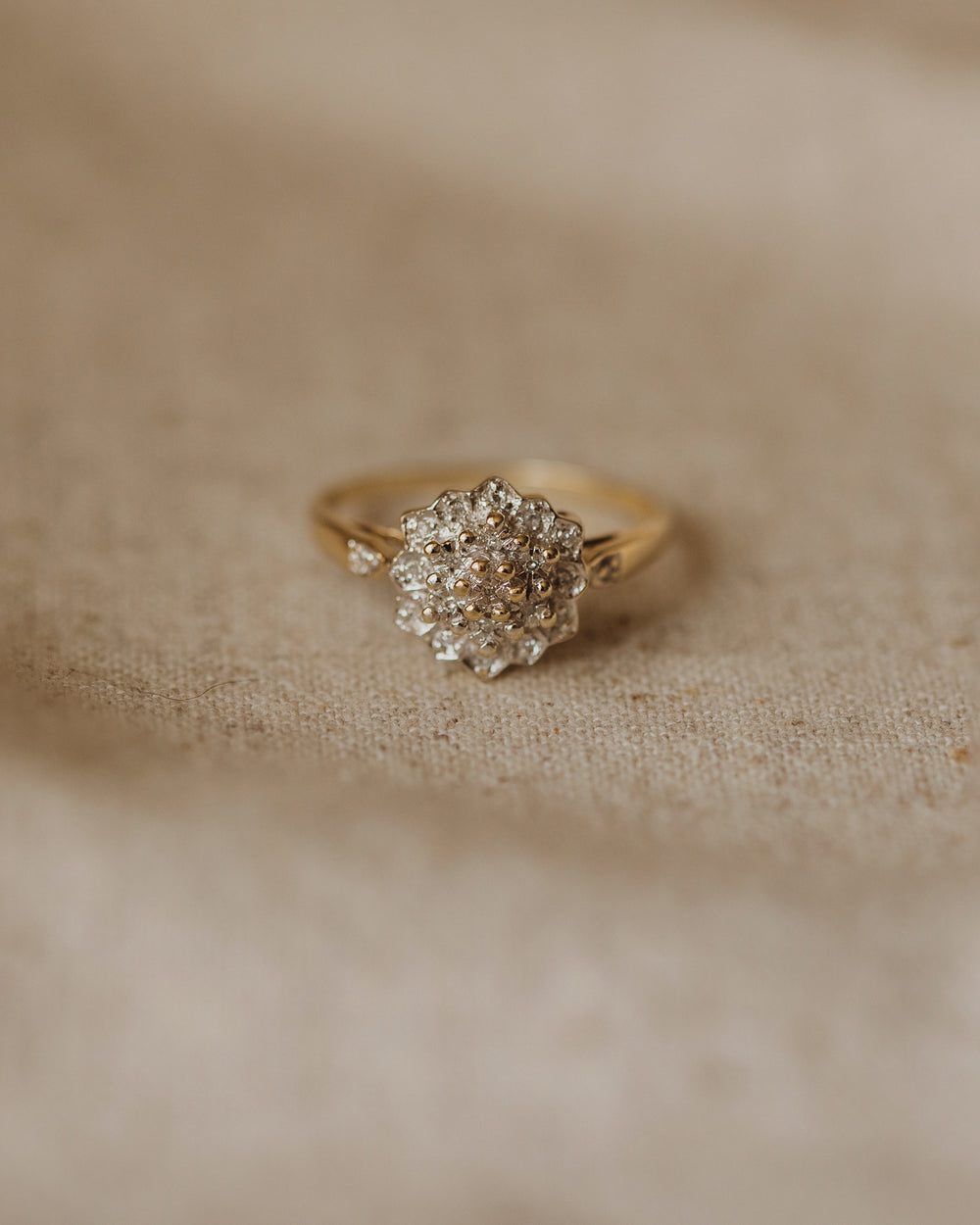 Eleanor Vintage 9ct Gold Diamond Cluster Ring