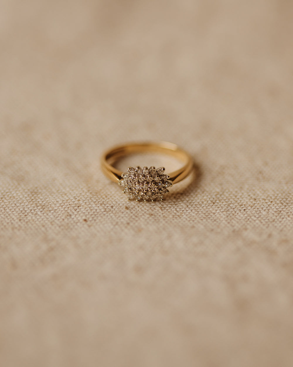 Ida Vintage 9ct Gold Diamond Cluster Ring