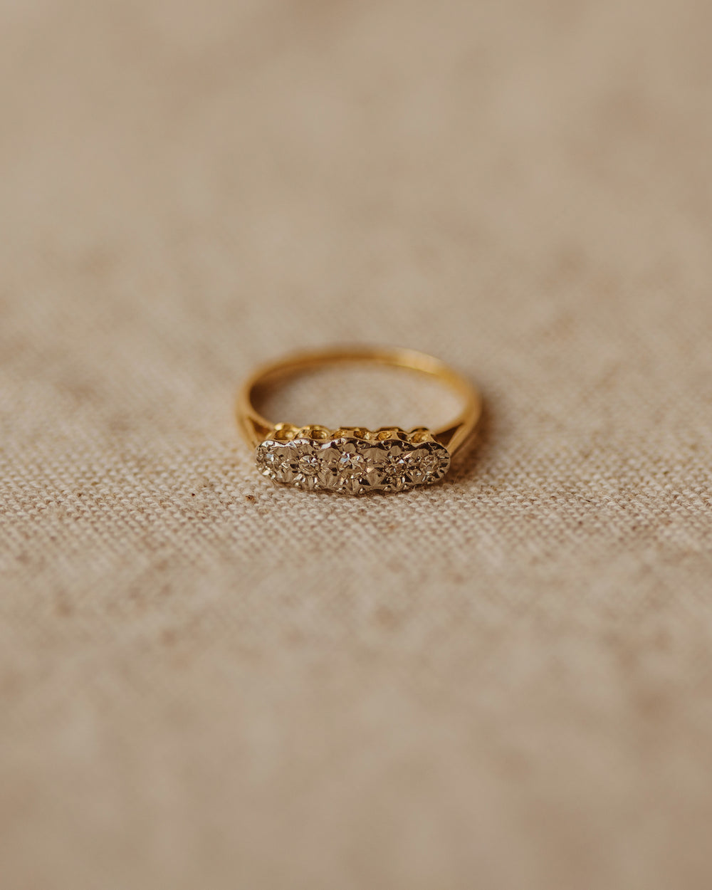 Audrey Antique 18ct Gold Five Stone Diamond Ring