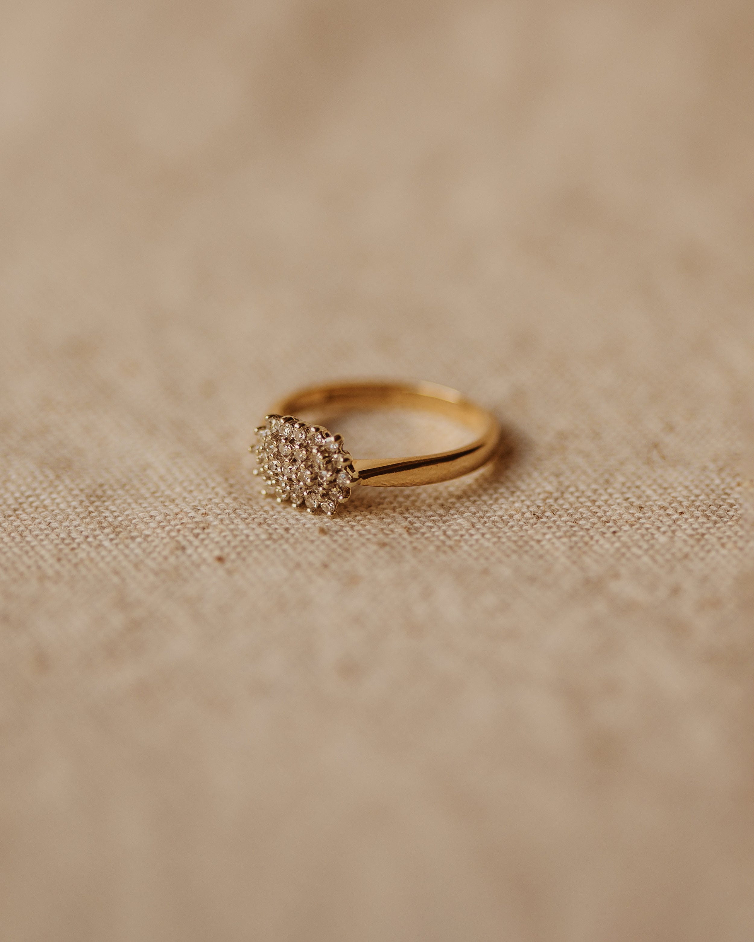 Ida Vintage 9ct Gold Diamond Cluster Ring