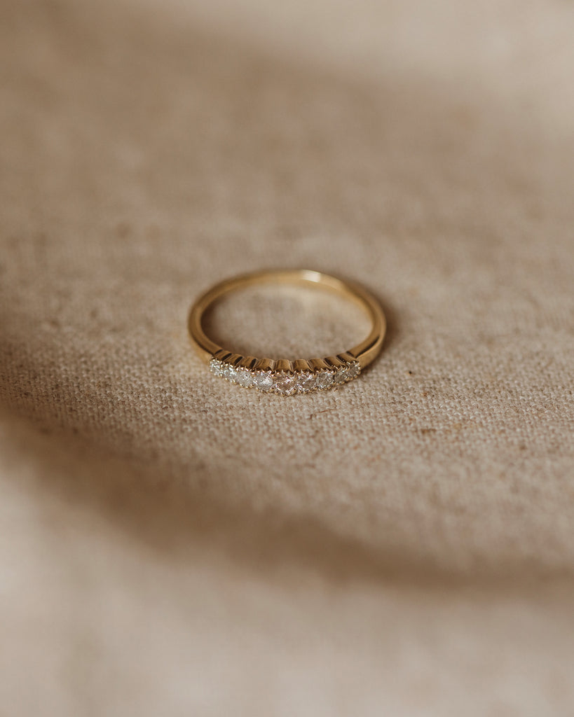 Effie Vintage 9ct Gold Diamond Half Eternity Ring