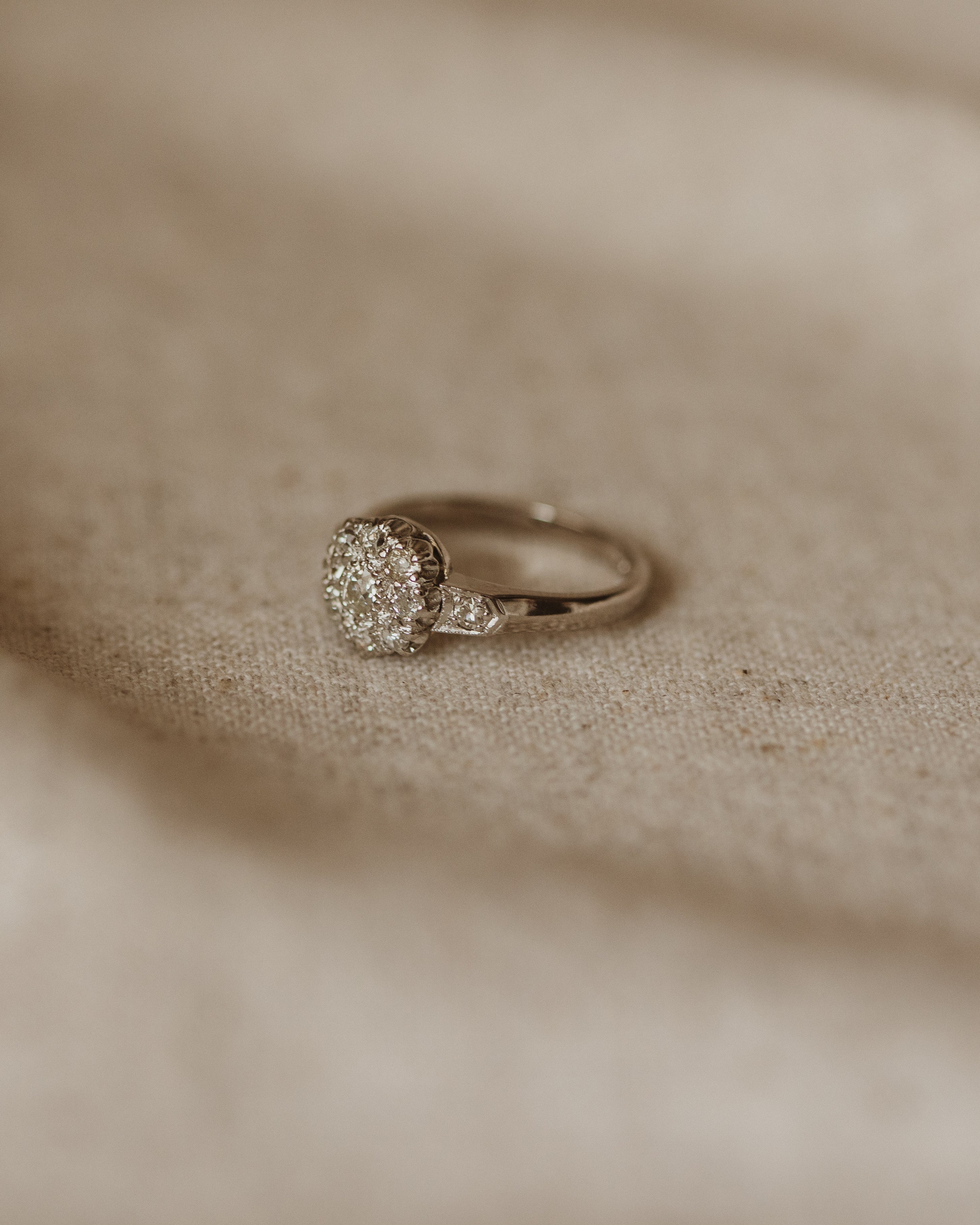 Henrietta Vintage 18ct White Gold Diamond Cluster Ring