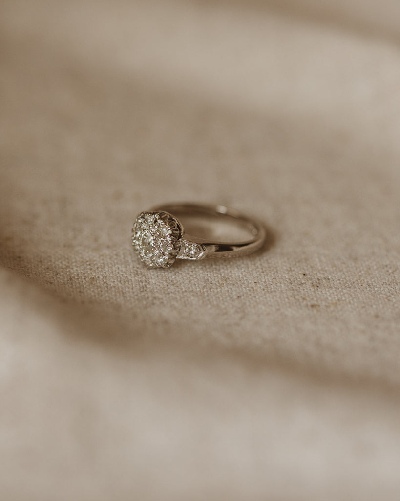Henrietta Vintage 18ct White Gold Diamond Cluster Ring