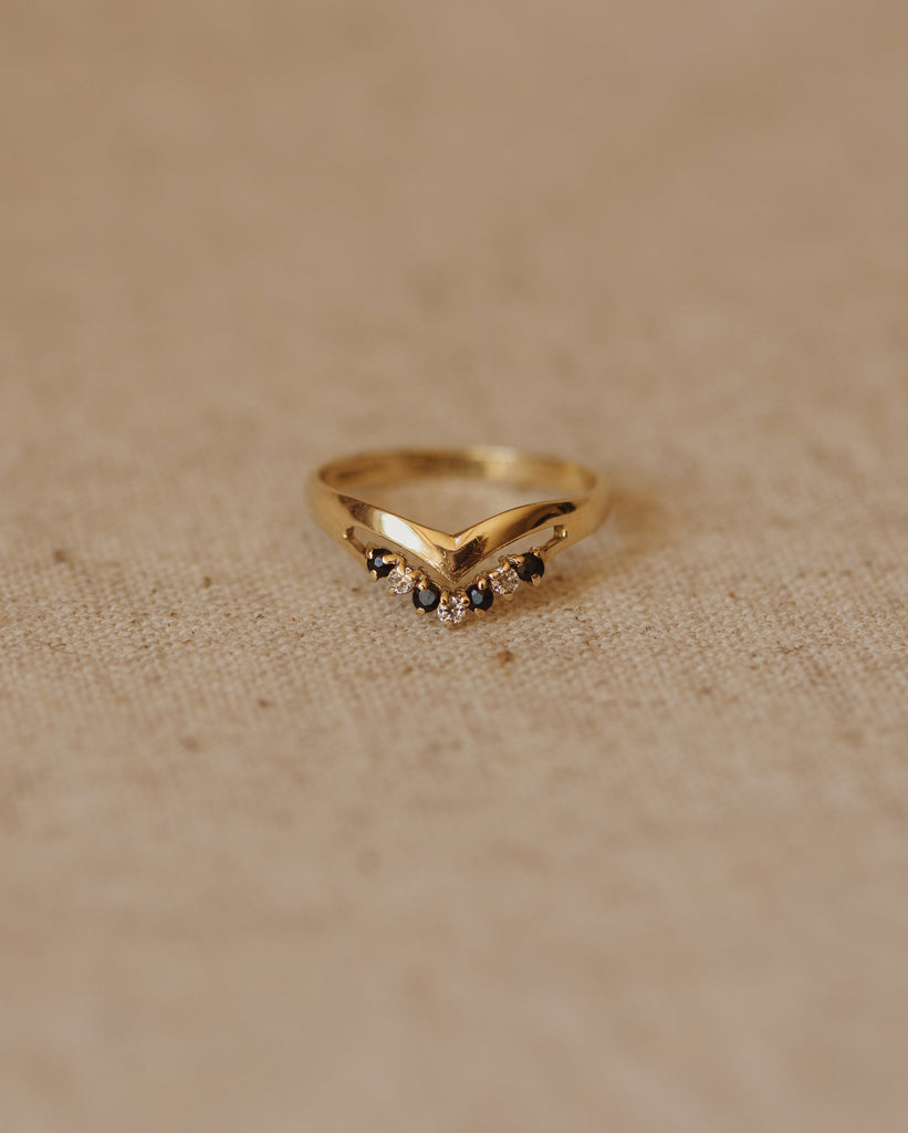 Georgia Vintage 9ct Gold Sapphire Wishbone Ring