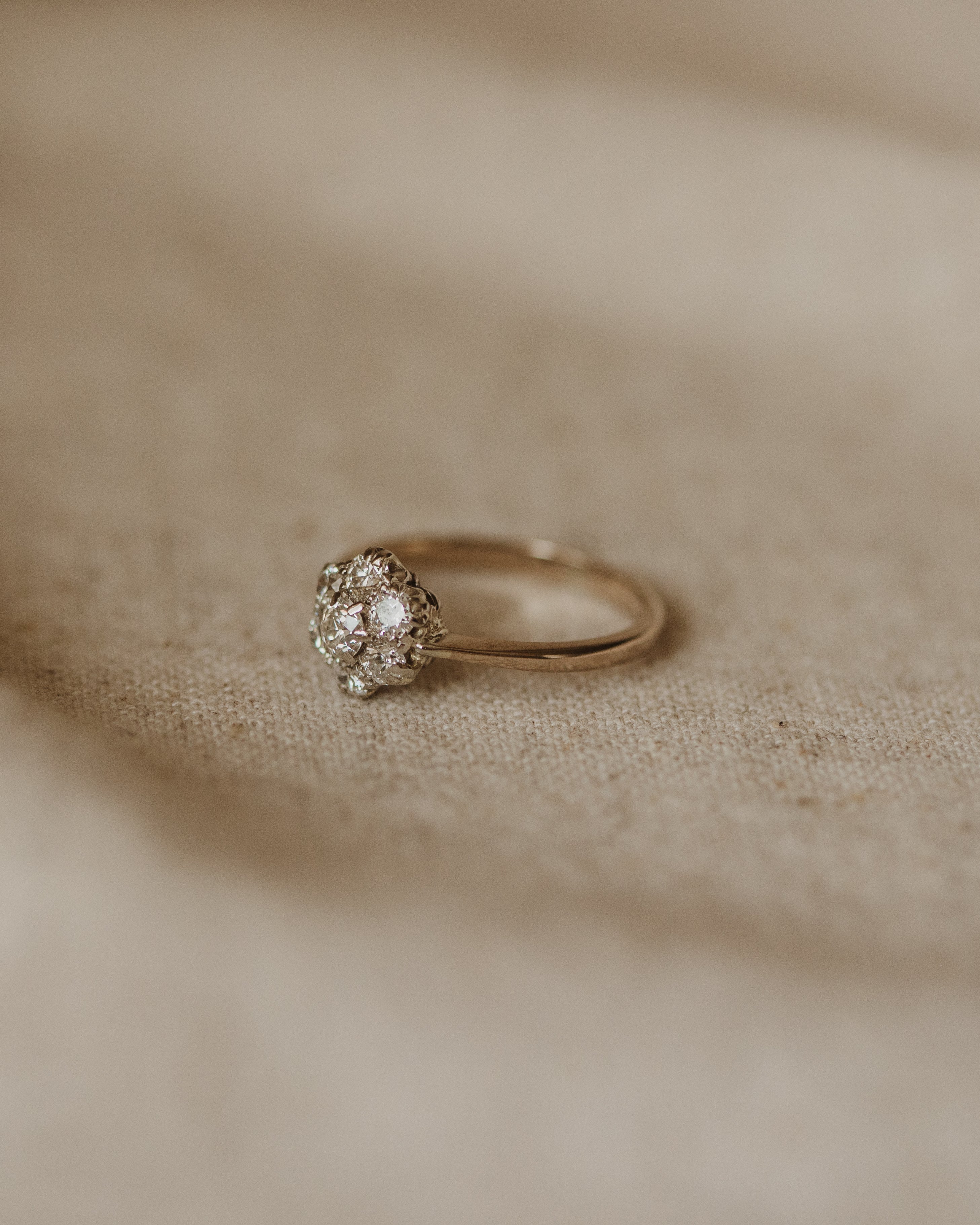 Odette Vintage 18ct White Gold Diamond Cluster Ring