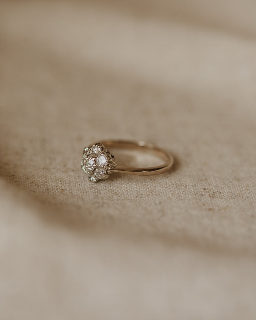 Odette Vintage 18ct White Gold Diamond Cluster Ring