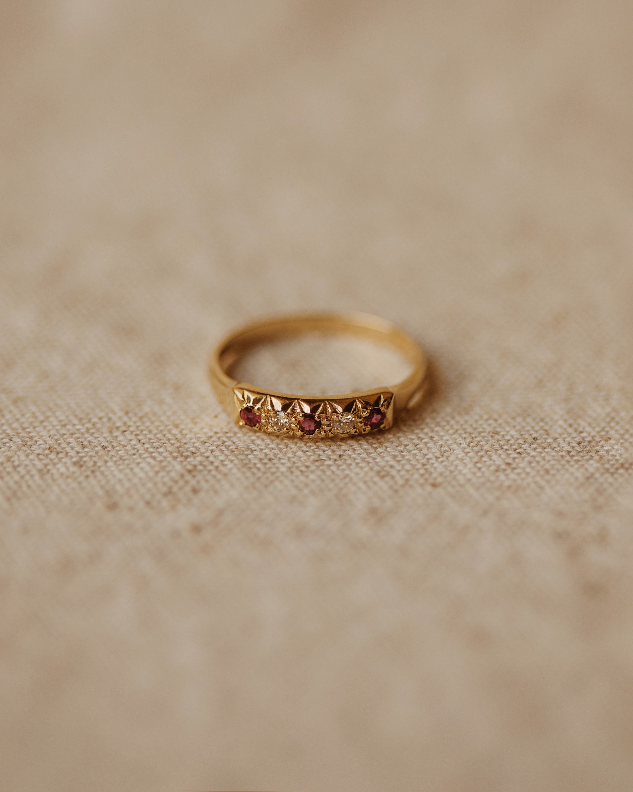 Image of Eleanora 1984 9ct Gold Ruby & Diamond Ring